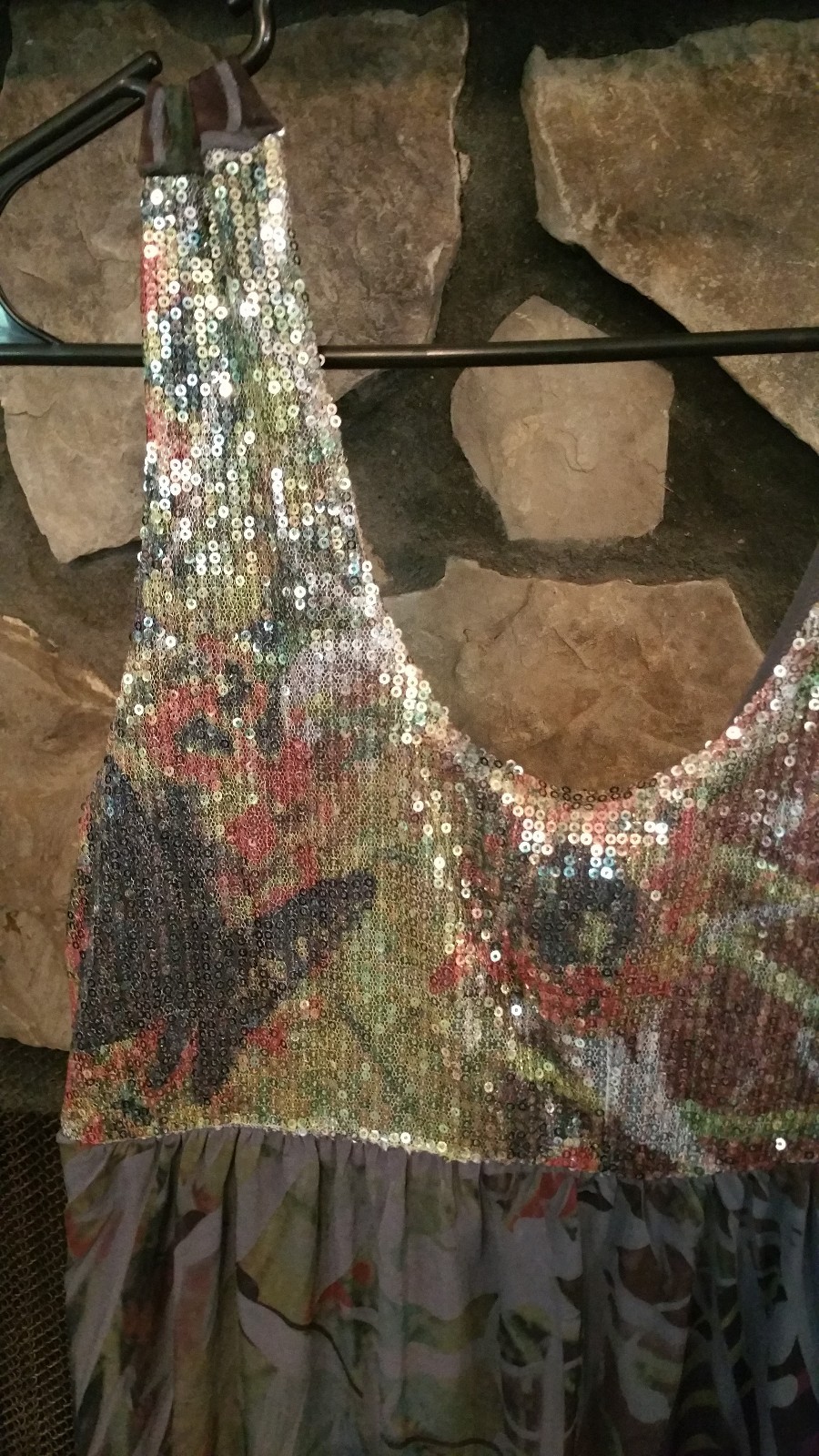 Women’s Blouse Size S Gray Sequins Black Green Yellow Cute Sleeveless