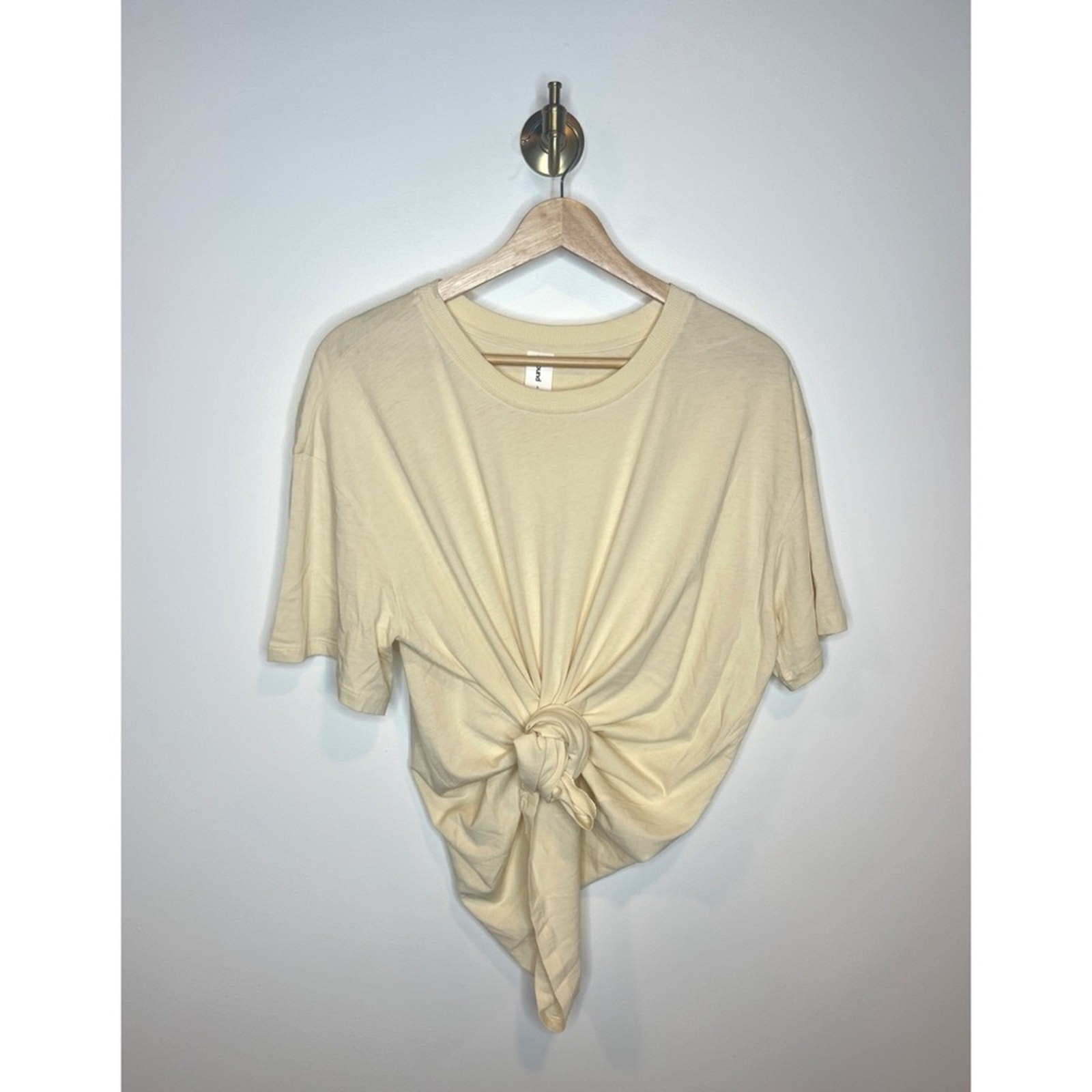 Abound Oversized Cream Color Basic T-Shirt Sz L