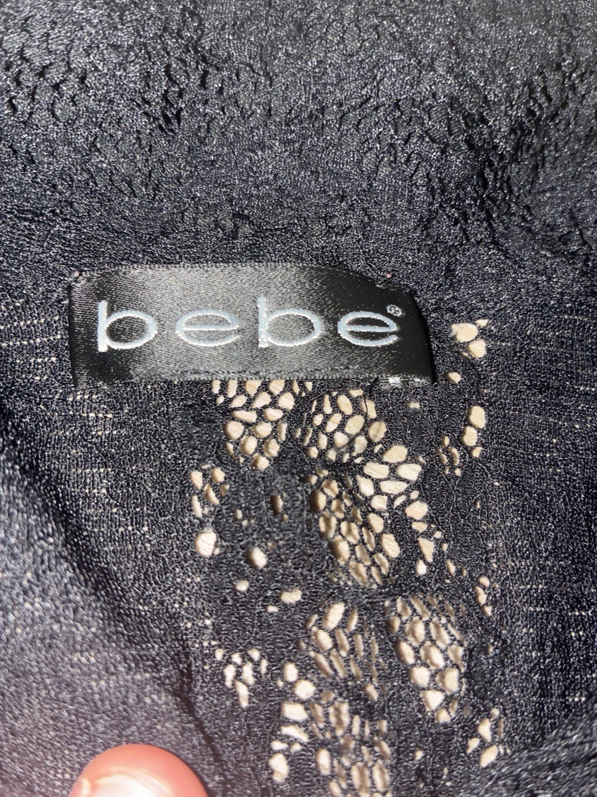 ￼ Bebe Black Top Long Sleeve Blouse Size Small