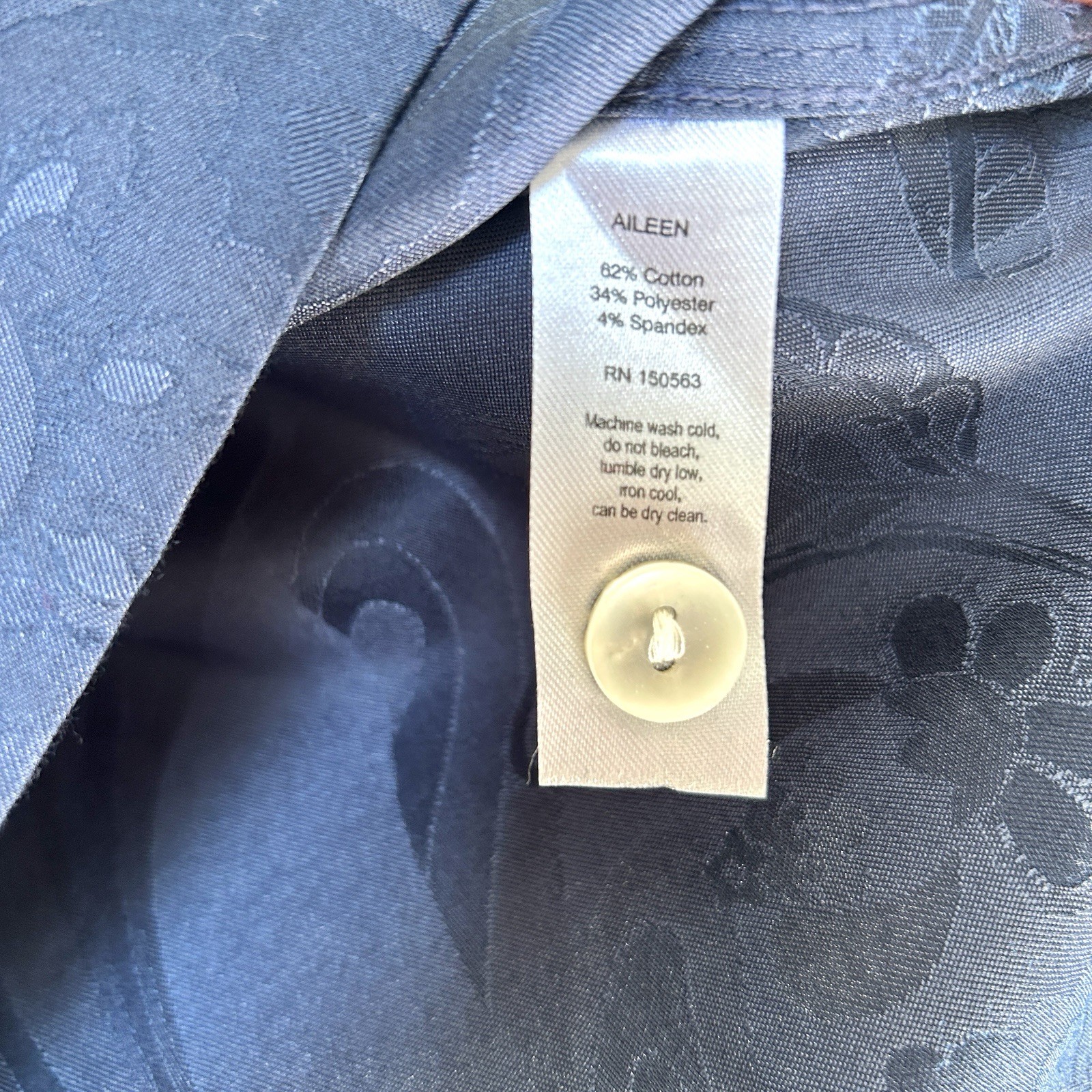 Hinson Wu Aileen Paisley Jacquard Shirt Navy XXL Office