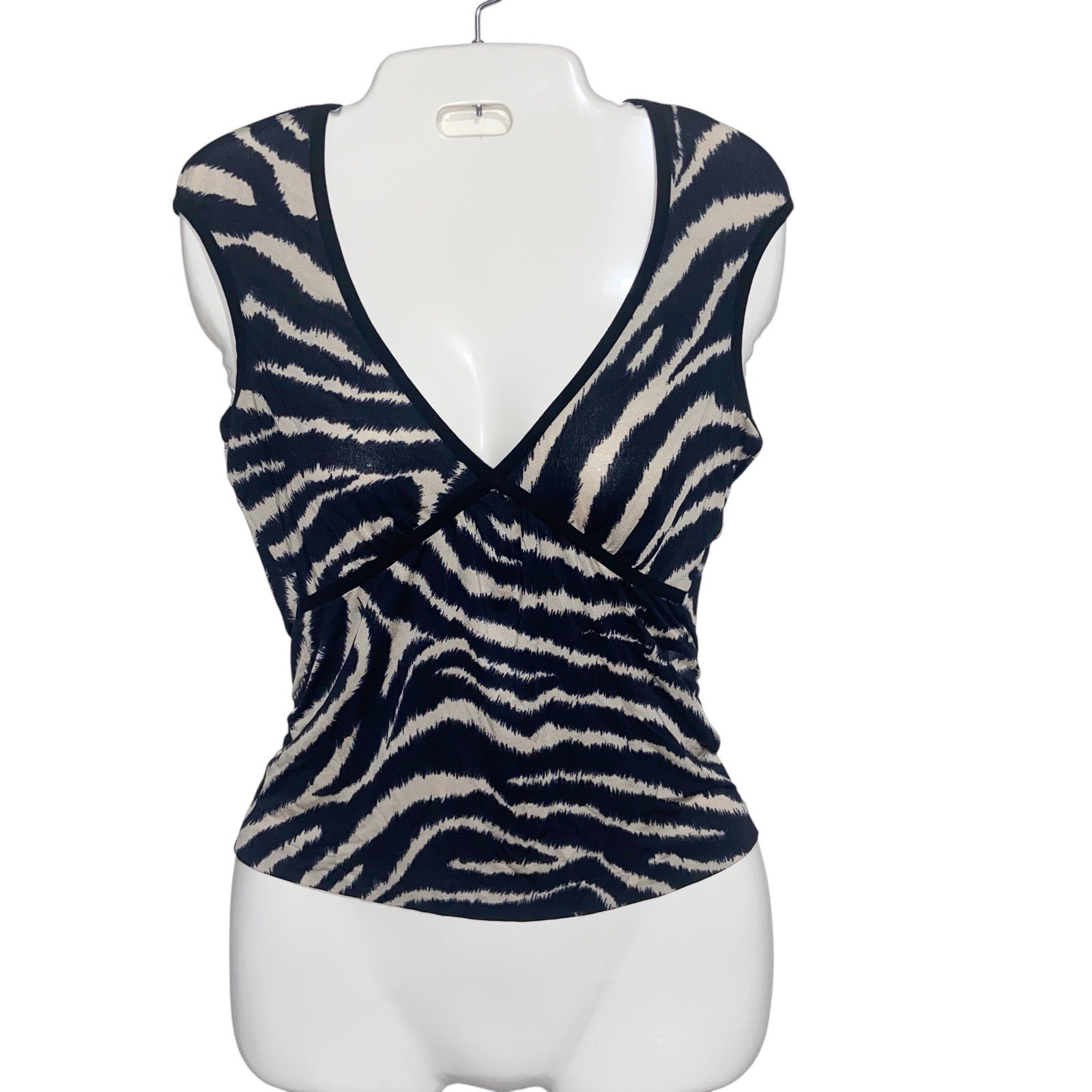 Etro Milano Top Womens Size 40 Blouse Stretch Sleeveless Italy Babydoll Retro