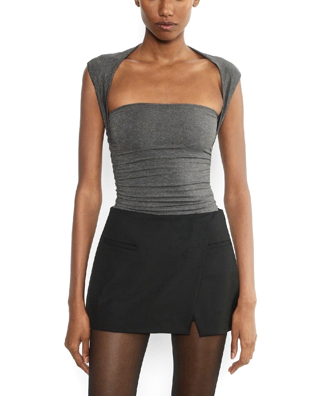 Aritzia Women`s $58 Contour Flourish Top in Heather Charcoal size XS
