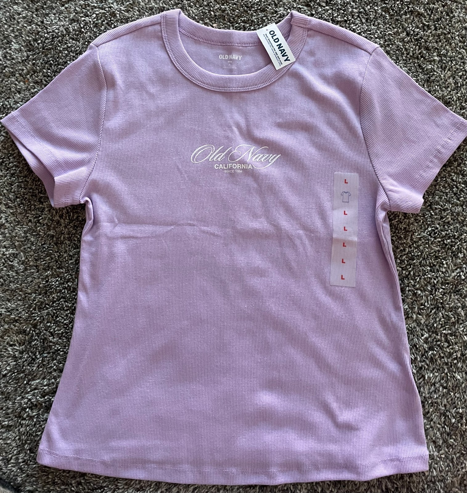 OLD NAVY Logo-Graphic Snug T-Shirt SZ: L Fresh Lilac (ORG: $19.99) – NEW