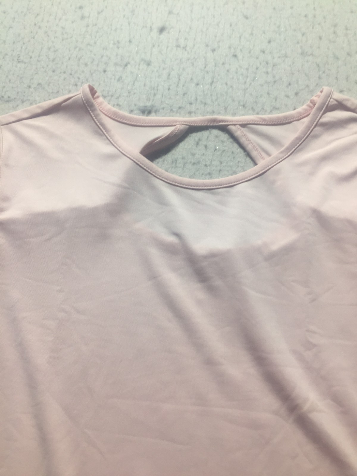 Jockey T Shirt Womens L Large Light Pink Short Sleeve Crew Neck Keyhole Back