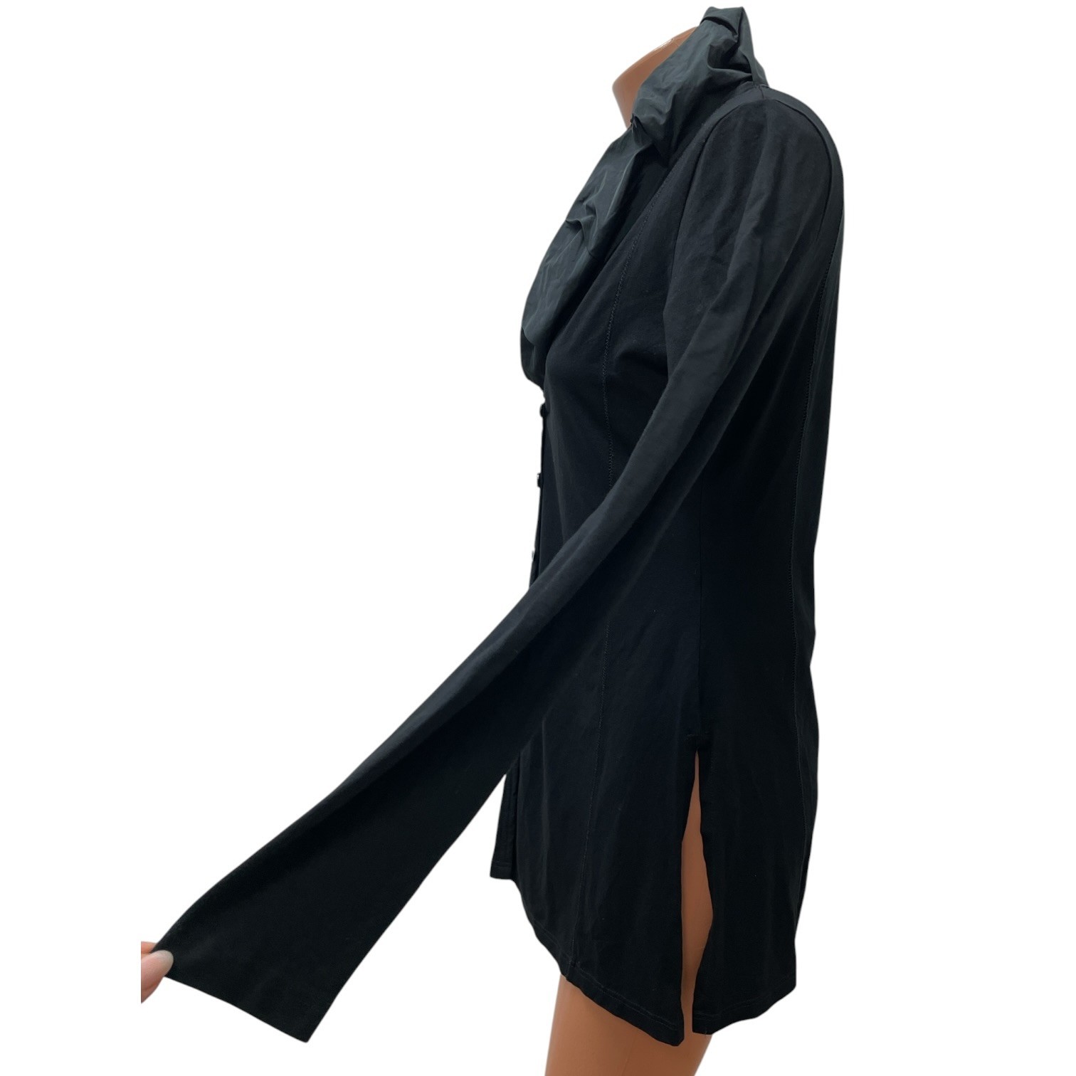 TIMELESS by LUANA women’s tunic sweatshirt slit black 2-S/M