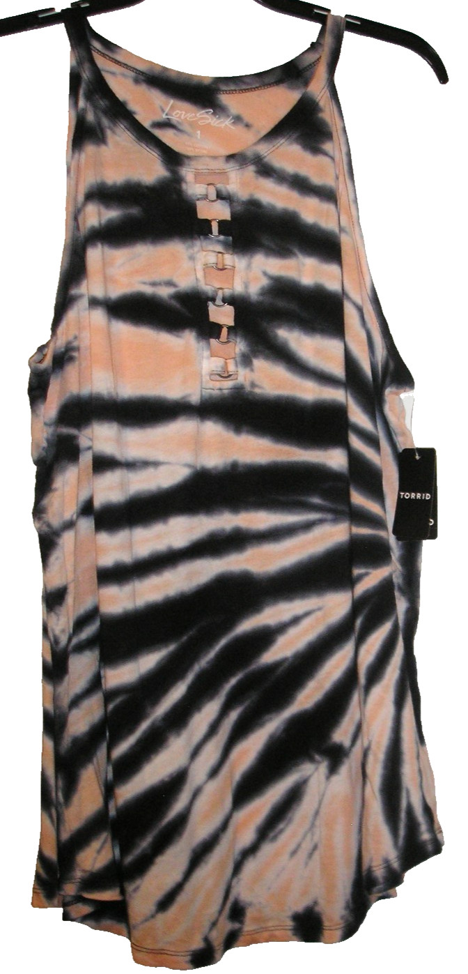 Torrid Love Sick O-Ring Tie Dye Top, Sz 1 / 1X 14-16 NEW NWT