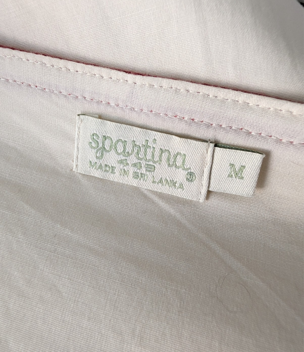 Spartina 449 Joni Tie Front Blouse Buttercream Ivory Size Medium Long Sleeve