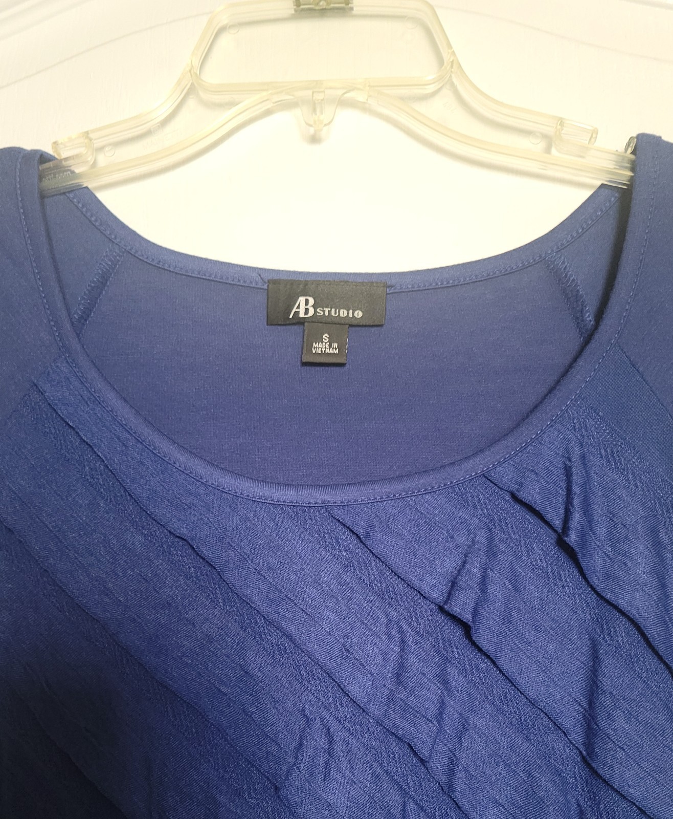 Brand New With Tags (NWT) AB Studio Women’s Ruffle Front Top Cobalt Blue .