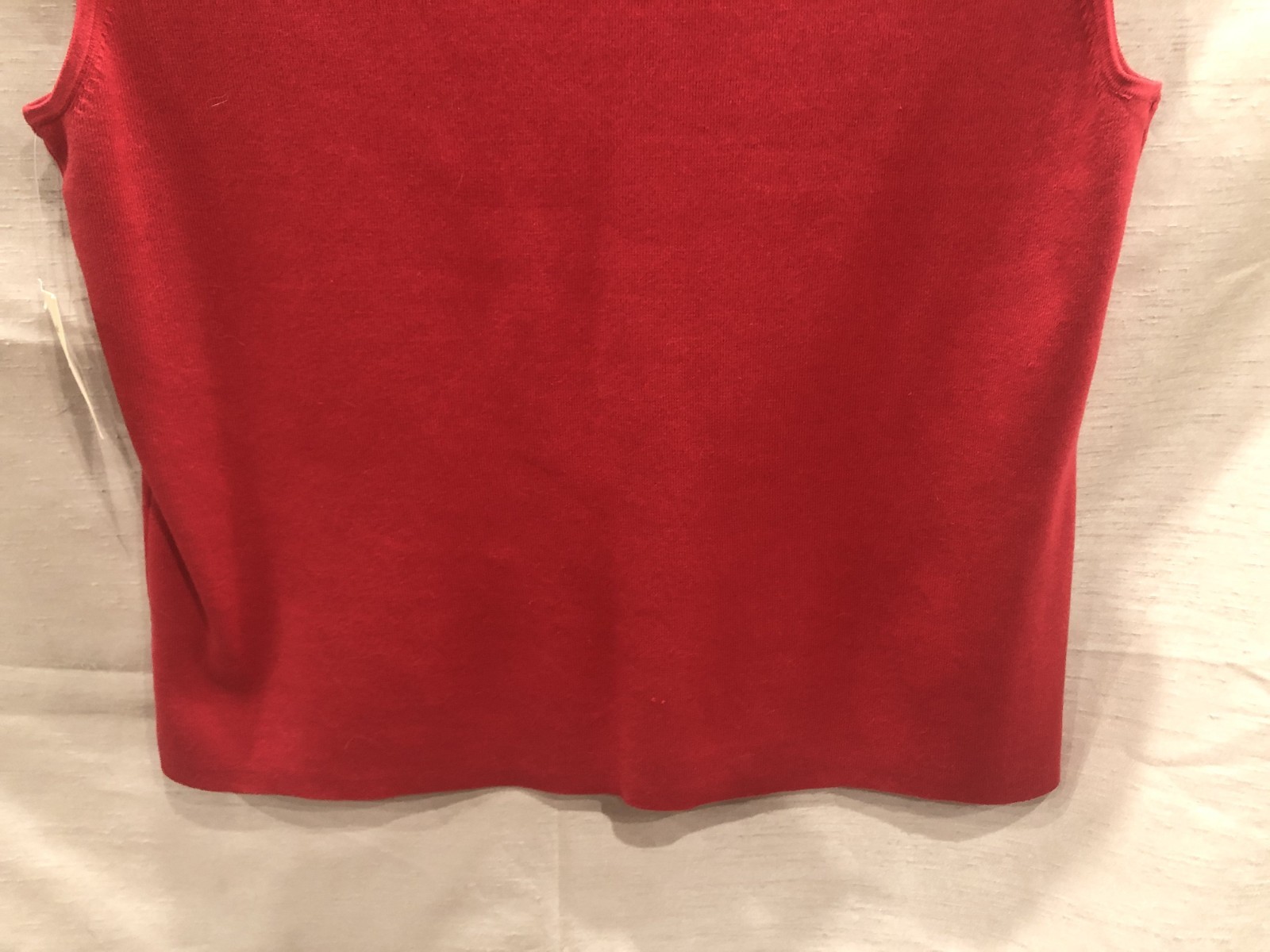 NWT COLDWATER CREEK RED SILK & NYLON BLEND V-NECK SLEEVELESS TANK TOP ~ XL (18)