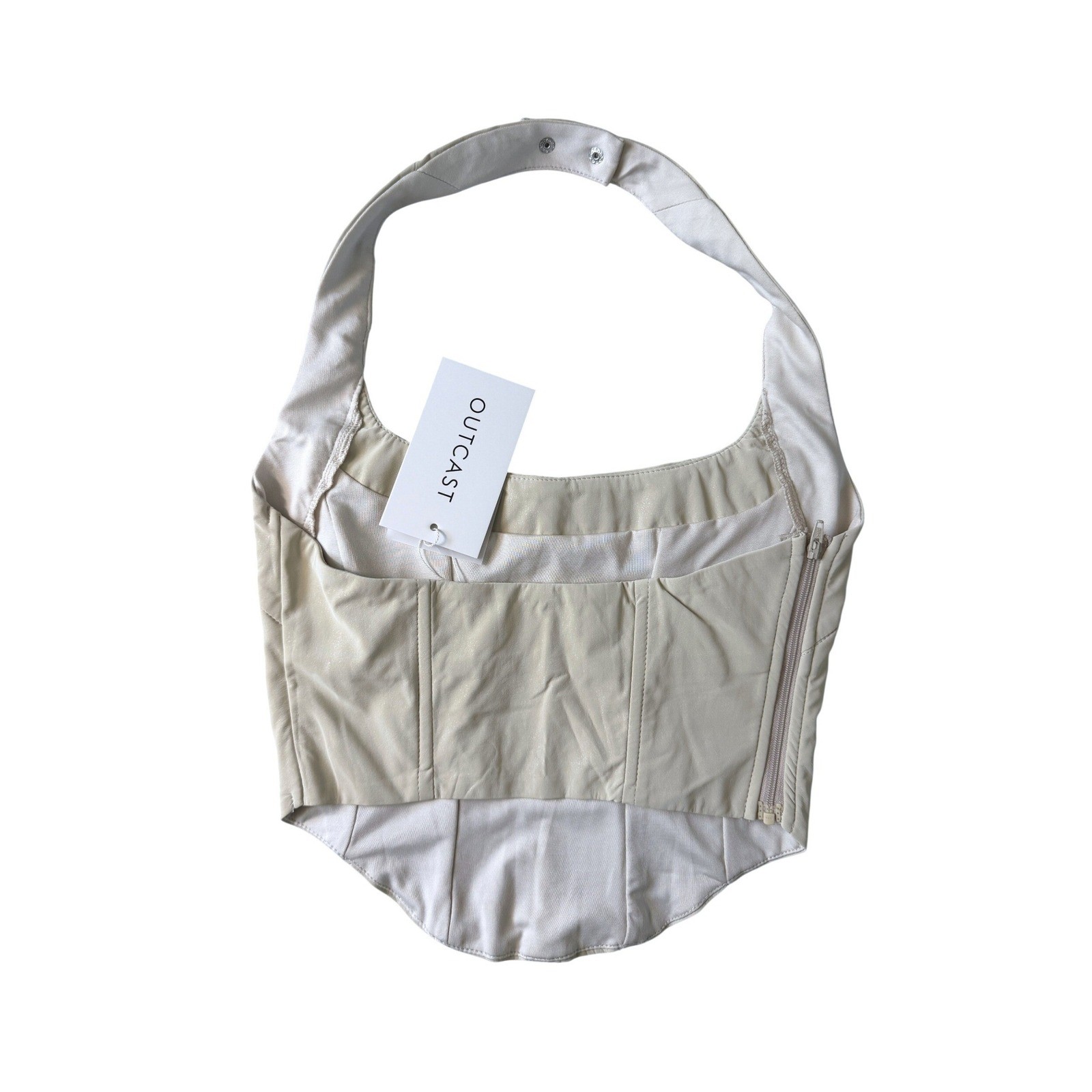 NWT Outcast Lainee Corset Top Bone Halter Festival Vacation Crop Top XXS NEW