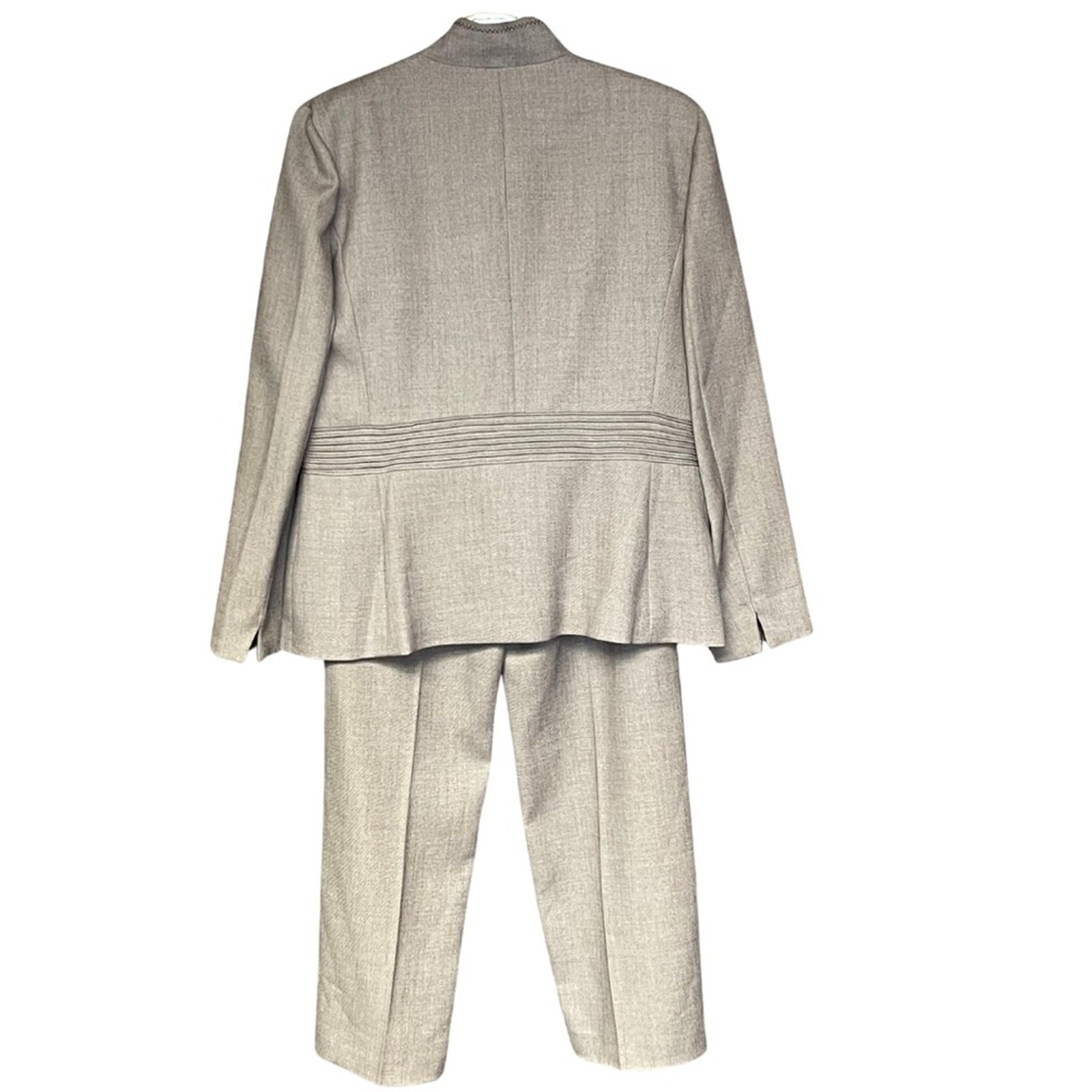 Studio 1 two piece suit zip blazer trouser tan lined size 14