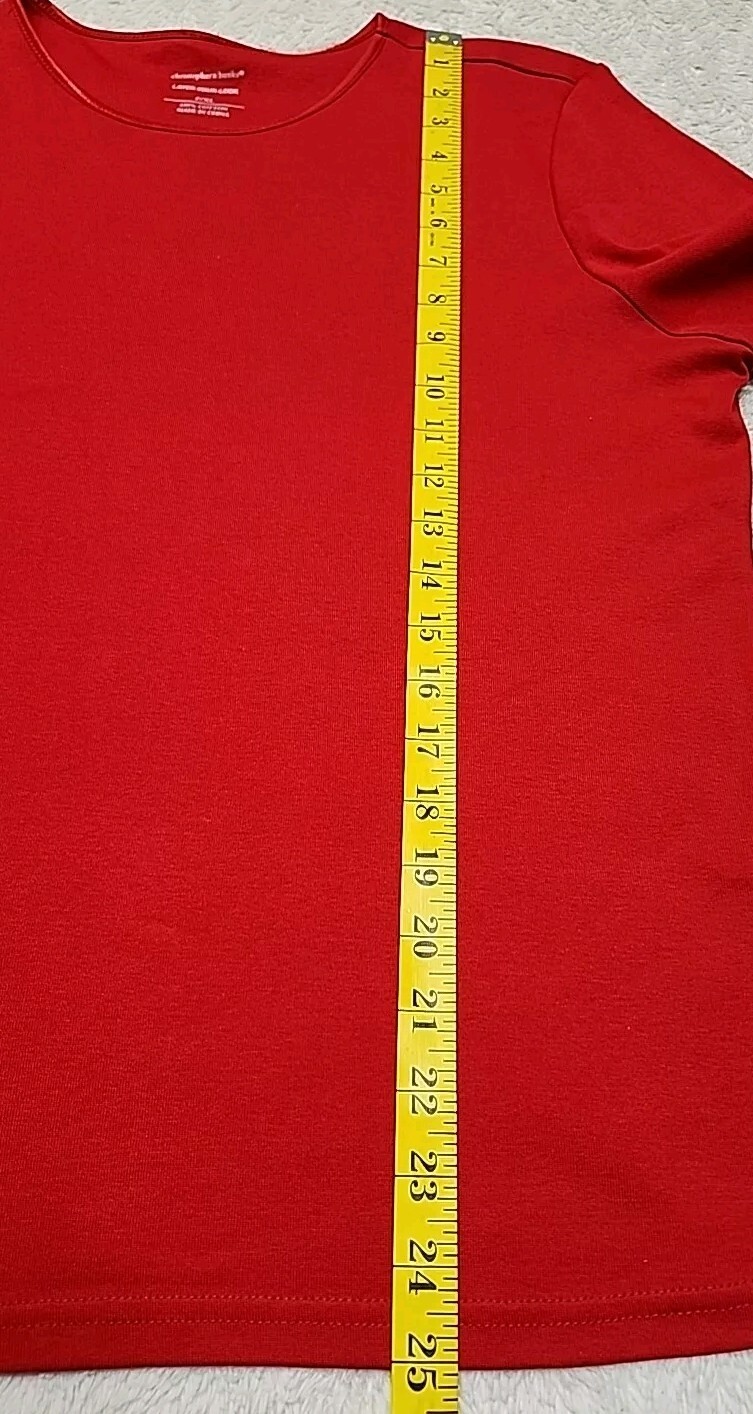 Christopher & Banks Women’s Layer Your Look Petite T-Shirt Size PXL Red Cotton