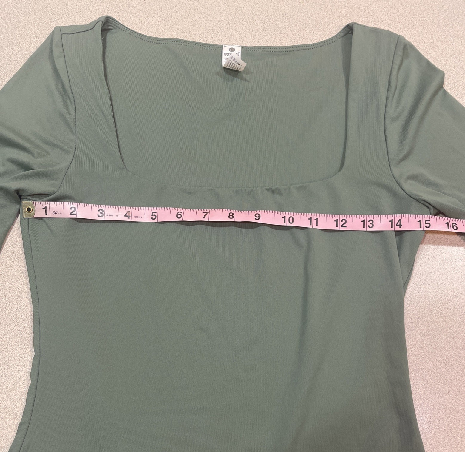 90 Degree By Reflex Women’s Square Neck Long Sleeve Top Olive Green Size L