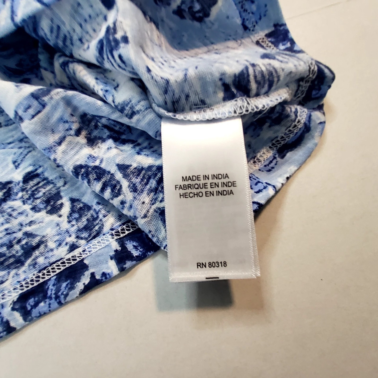 Lucky Brand Womens Blue & White Floral Cotton Top Size M breathable comfort