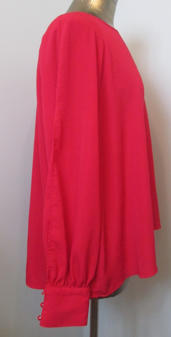 Maurices Red Cold Shoulder Sleeve Top Womens Size XL Chest 46 Long Sl 302-34948