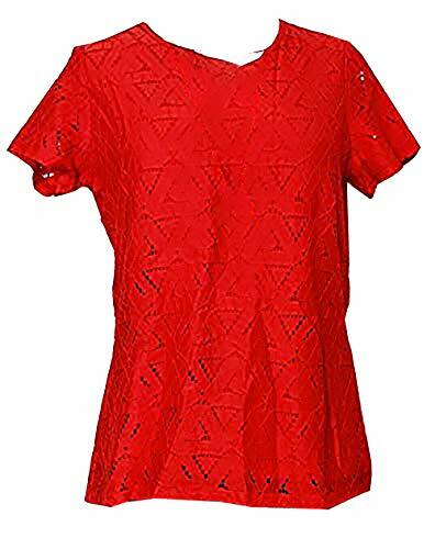 Marc New York Women’s Lined Textured Blouse Lace in Tango Red – Choose Size NWT