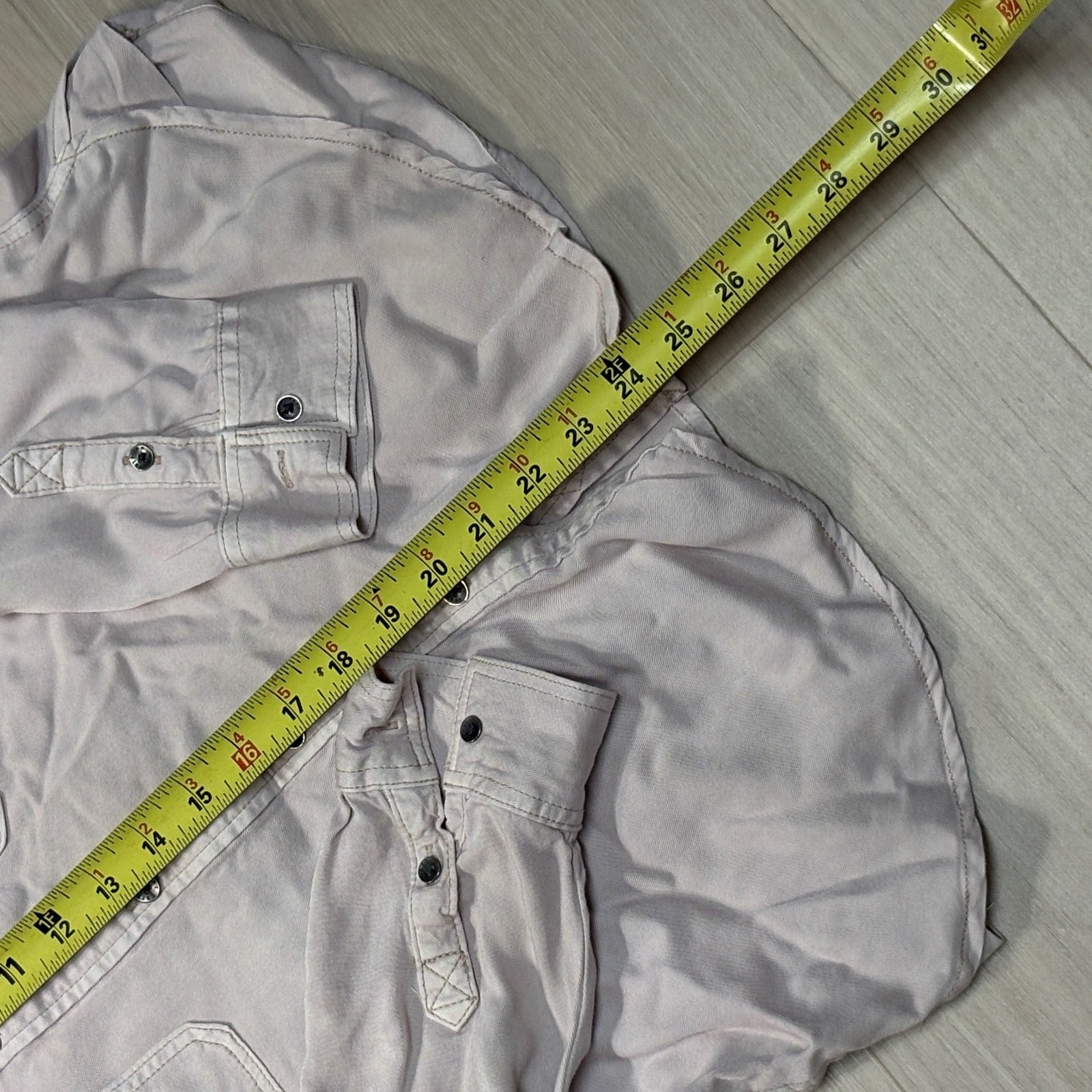 American Eagle boyfriend fit light pink button down shirt jacket women Small
