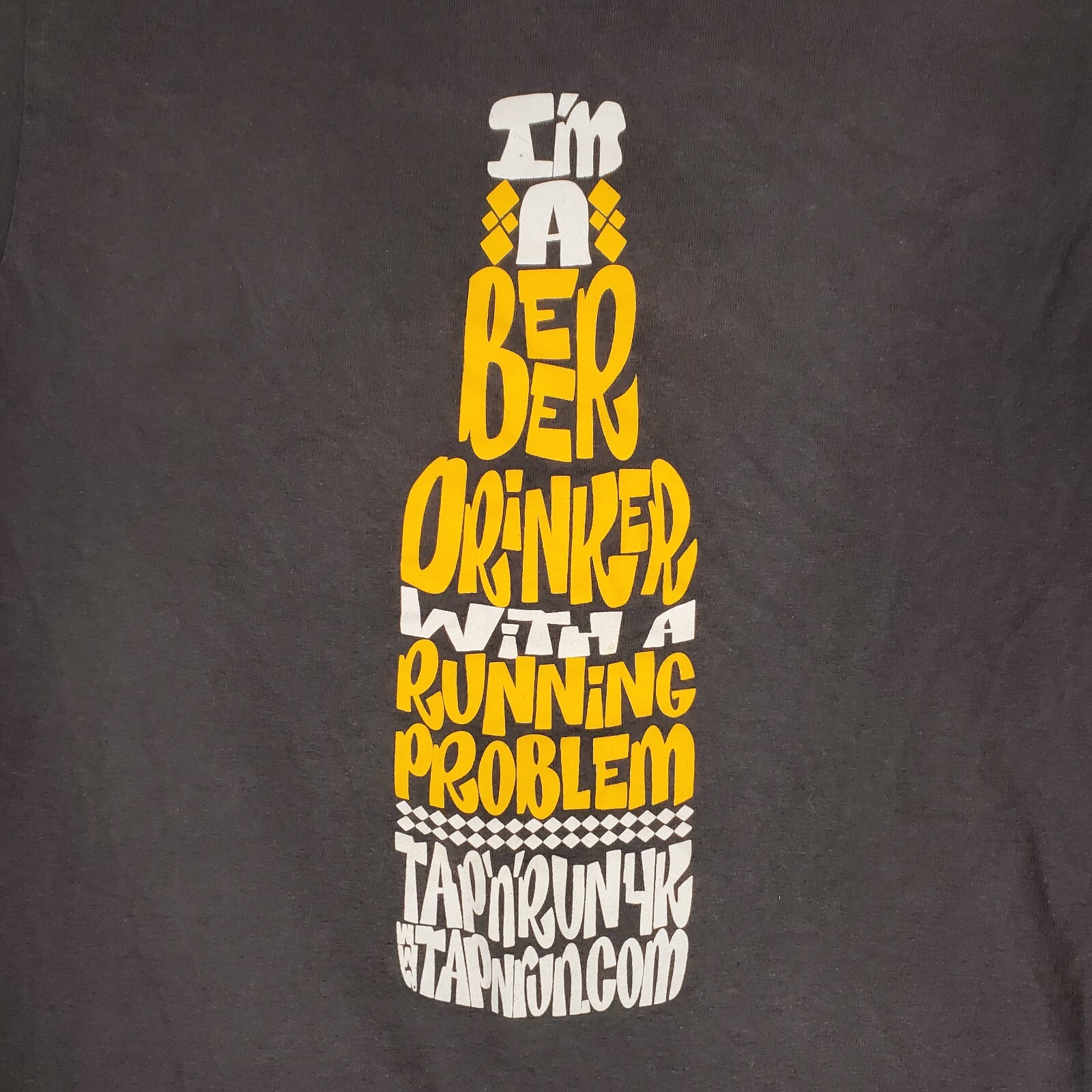 JERZEES Womens Beer Runner Shirt Sz Small Drinker With A Running Problem Funny