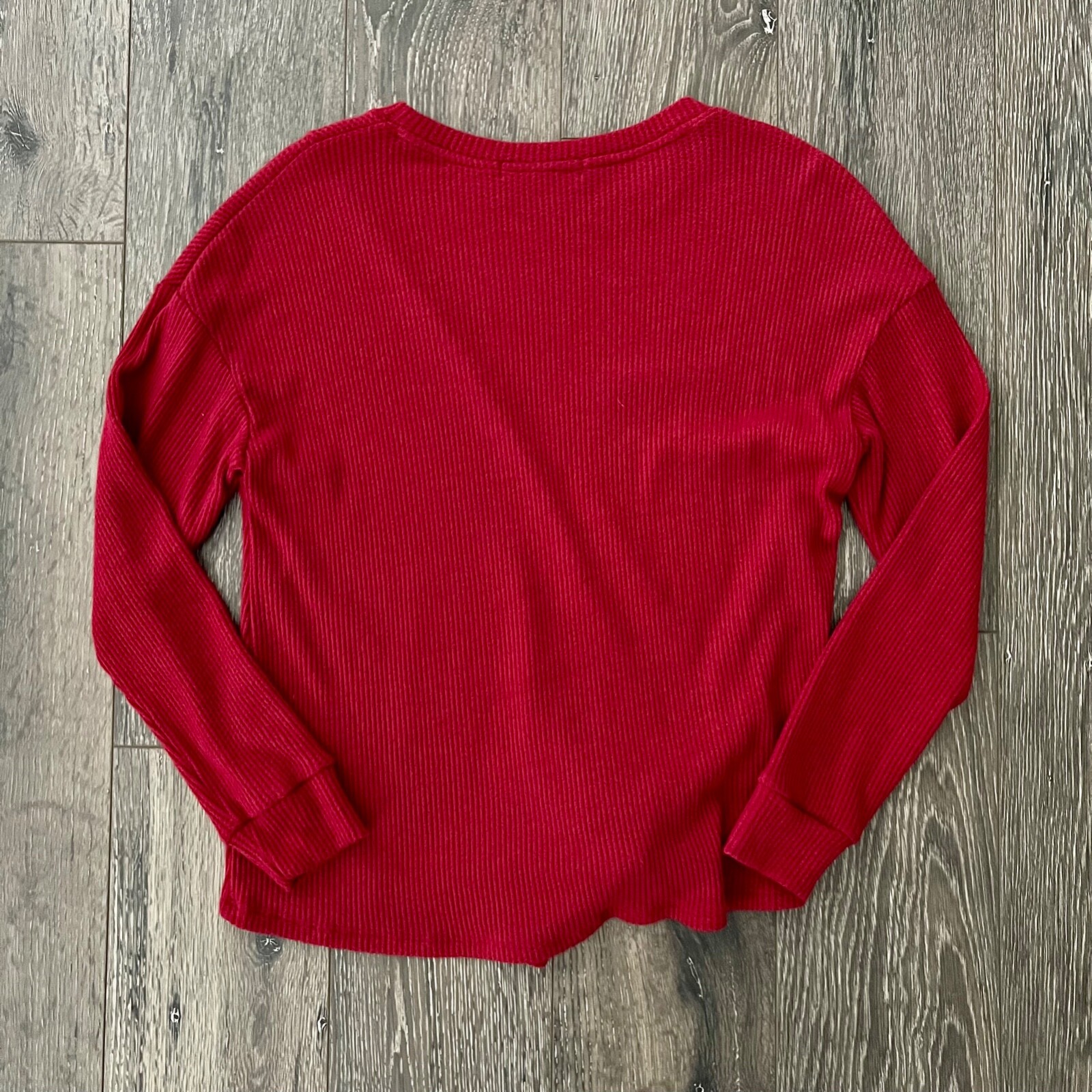 Gibsonlook Waffle Knit Tie Knot Long Sleeve Top