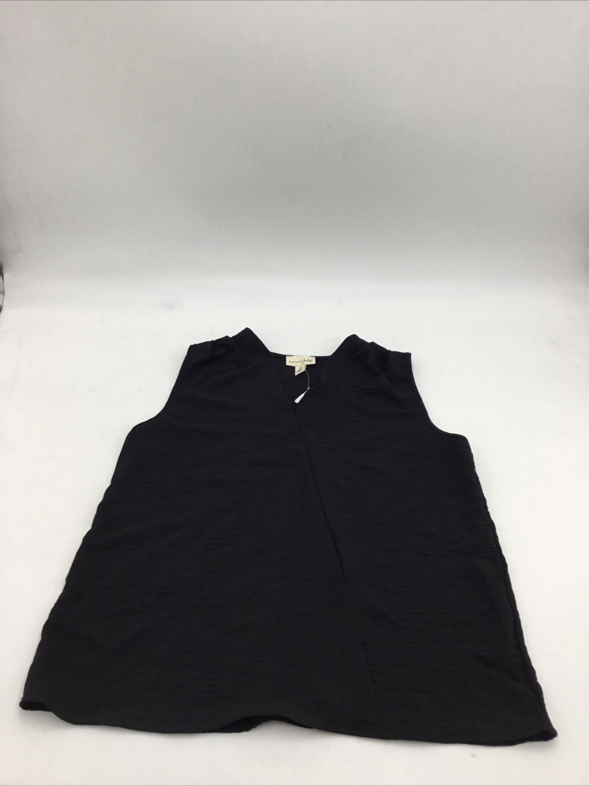 Maison Jules Women V Neck Sleeveless Tshirt Black M