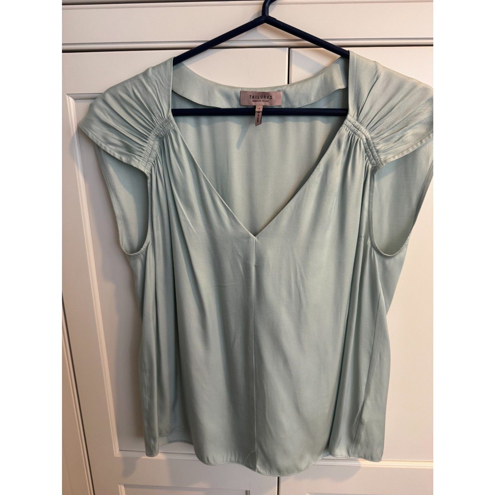 Tailored by Rebecca Taylor Silk Blend Top – Sage Green, Women’s Size 6