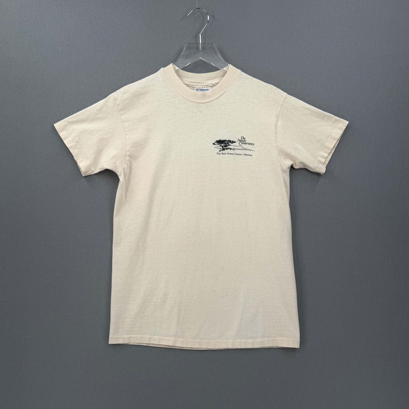 Vintage Nature Conservancy Tee Medium Cream Pine Butte Swamp Preserve Crew Neck