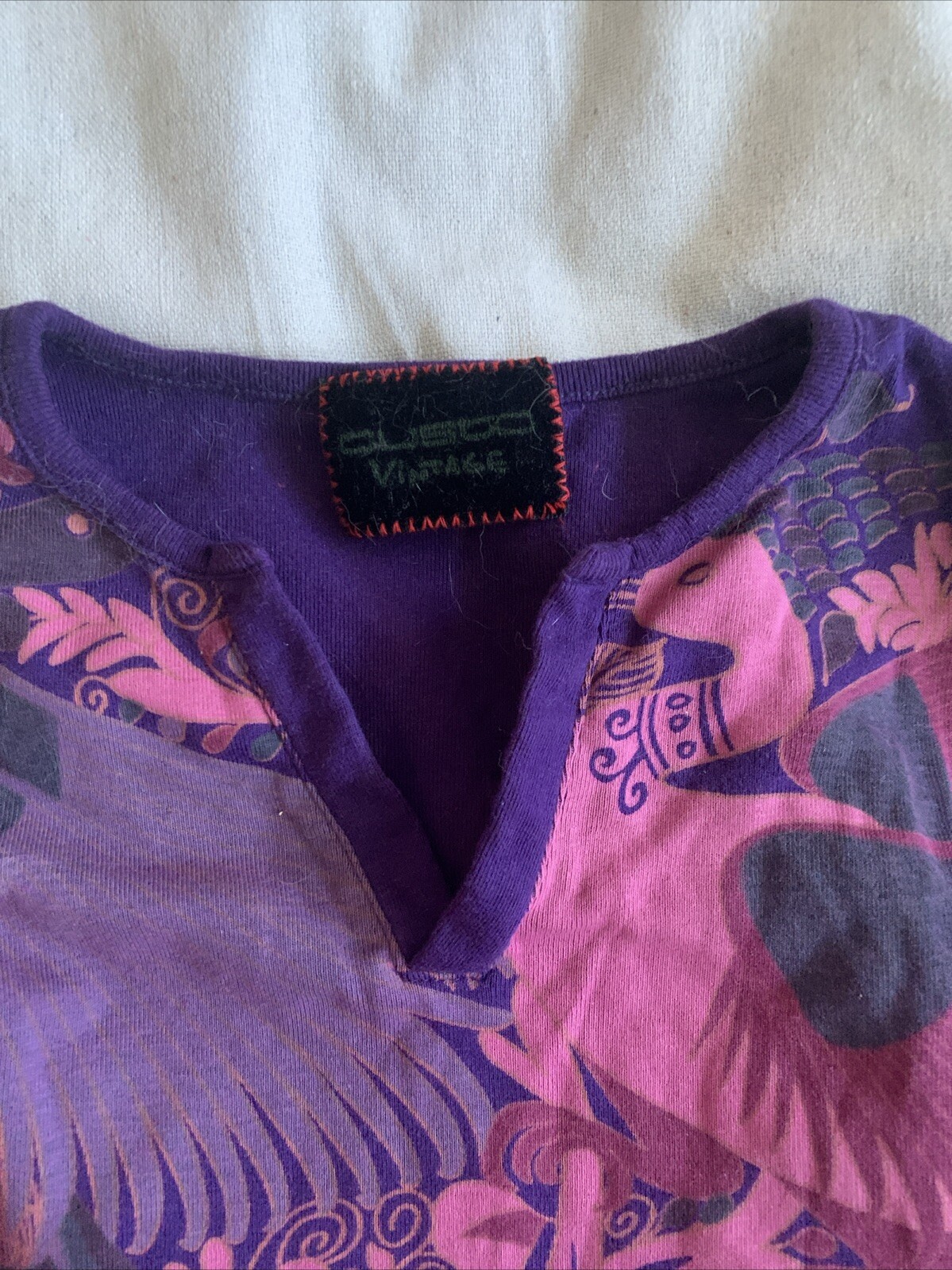 vintage Custo barcelona Cotton And Nylon Sheer Sleeves Graphic Shirt M