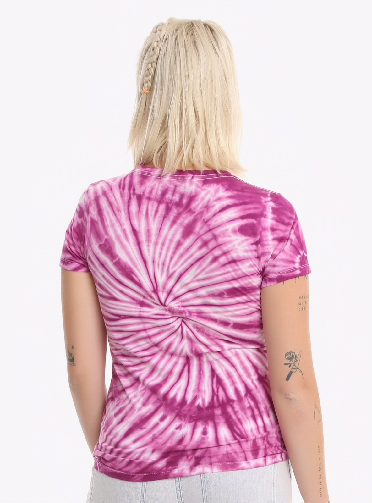 LISA FRANK WOMEN’S BEAR/CANDY/LOLLIPOP PINK TIE-DYE TEE/TOP – SIZE LARGE JUNIOR