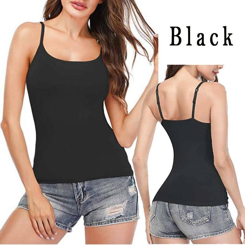 US Women Camisole Tank Tops Adjustable Strap Tops With Built in Padded Bra Vest