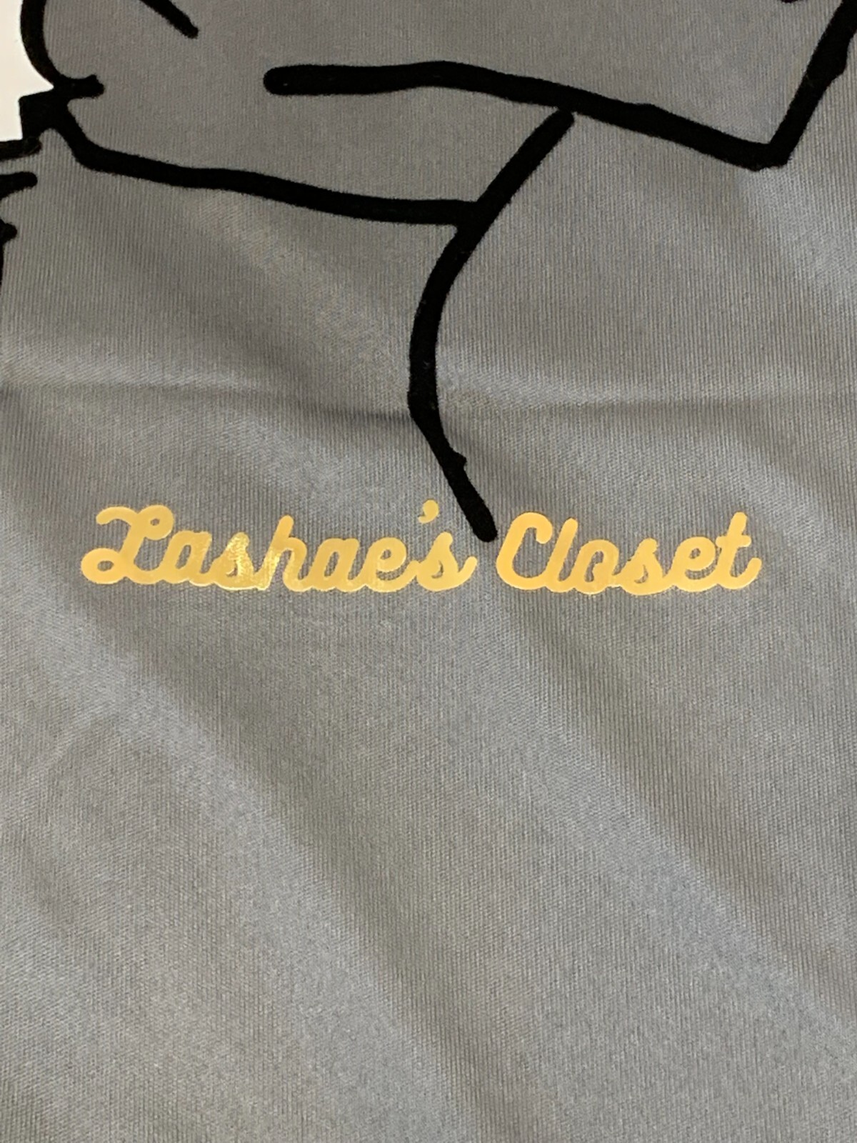 LaShae Closet Gray White Gold Hip Hop Black Velvet Trim Women Dri Fit Shirt Med.