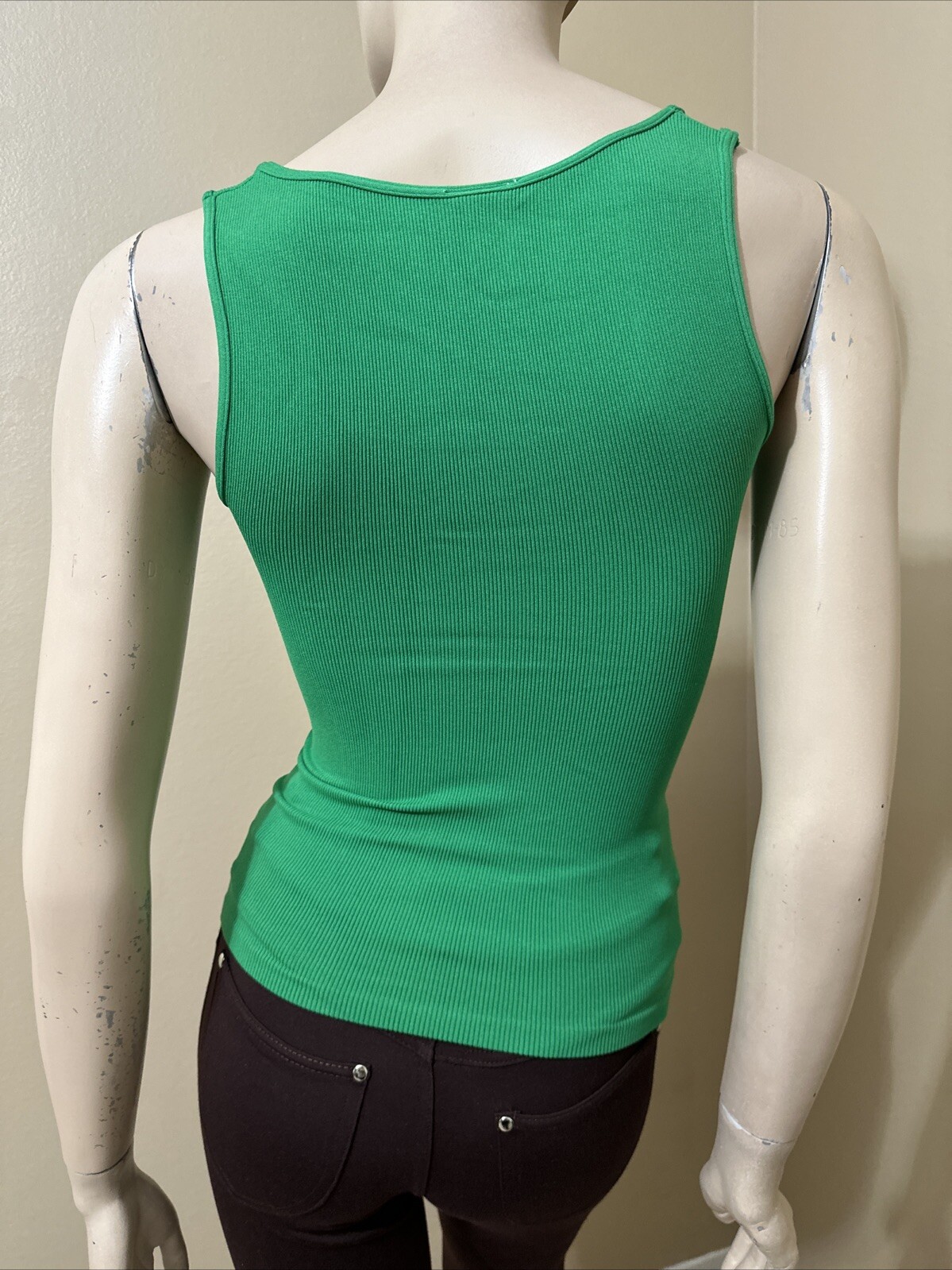 Women’s Green Nylon Casual Summer Stretch Slim One Size Blouse Top 3 For 15$