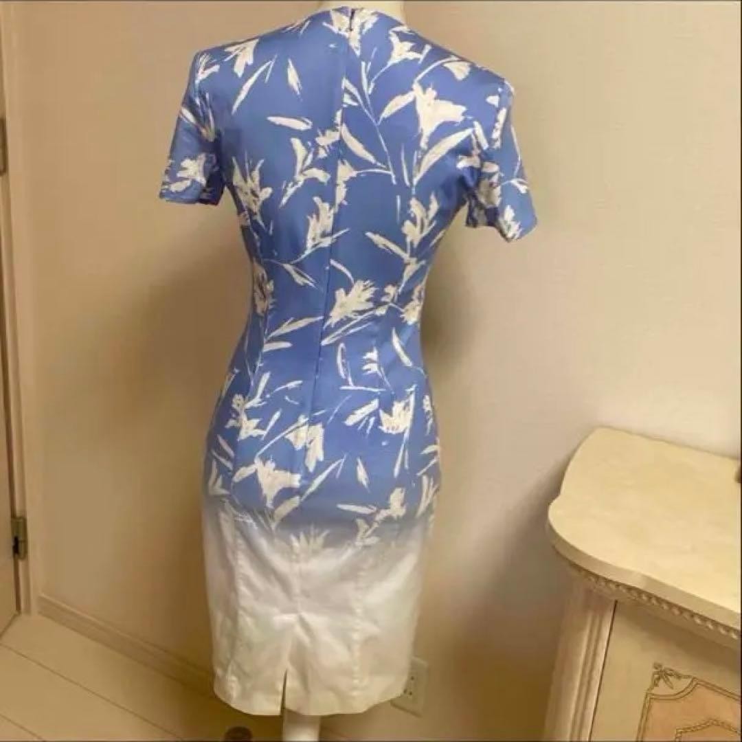 Blumarine Floral Dress L / IT40 Pink Elegant Stretch Midi 97cm 38in Cute Chic