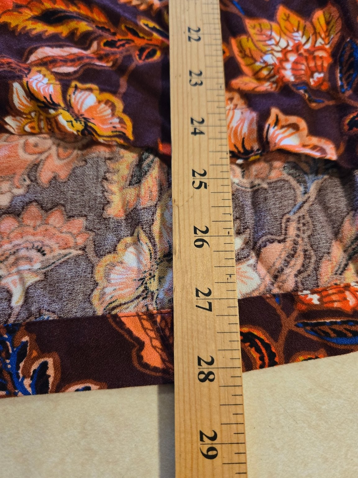 Old Navy Women’s XL Brown Multi Floral V-Neck Long Sleeve Viscose Blouse