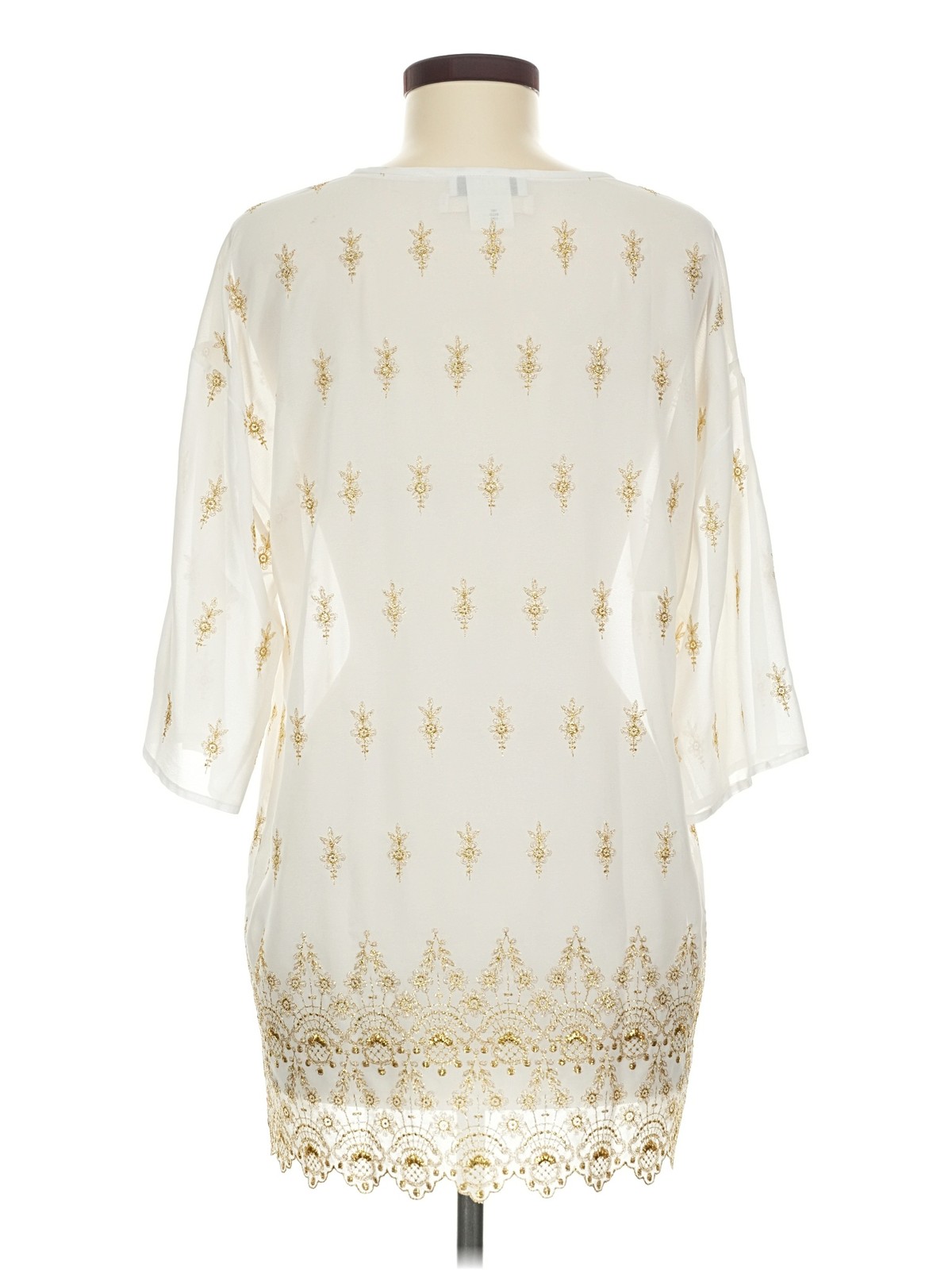 I.Magnin Women Ivory 3/4 Sleeve Blouse M