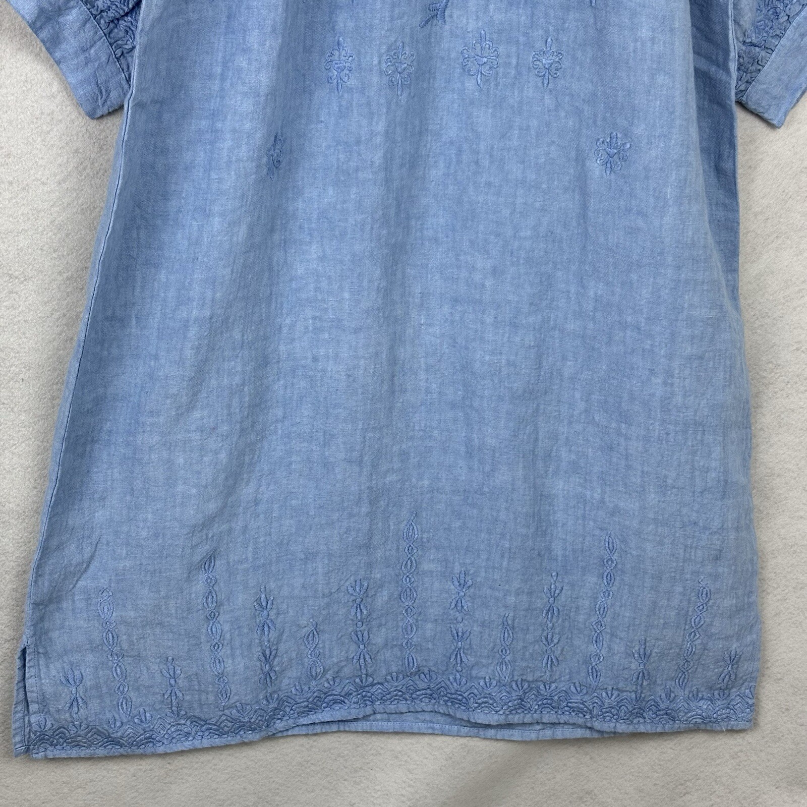 NWT Kyla Seo Caite Sz S 100% Linen Dress Tunic Blue Women Costal Beach Resort
