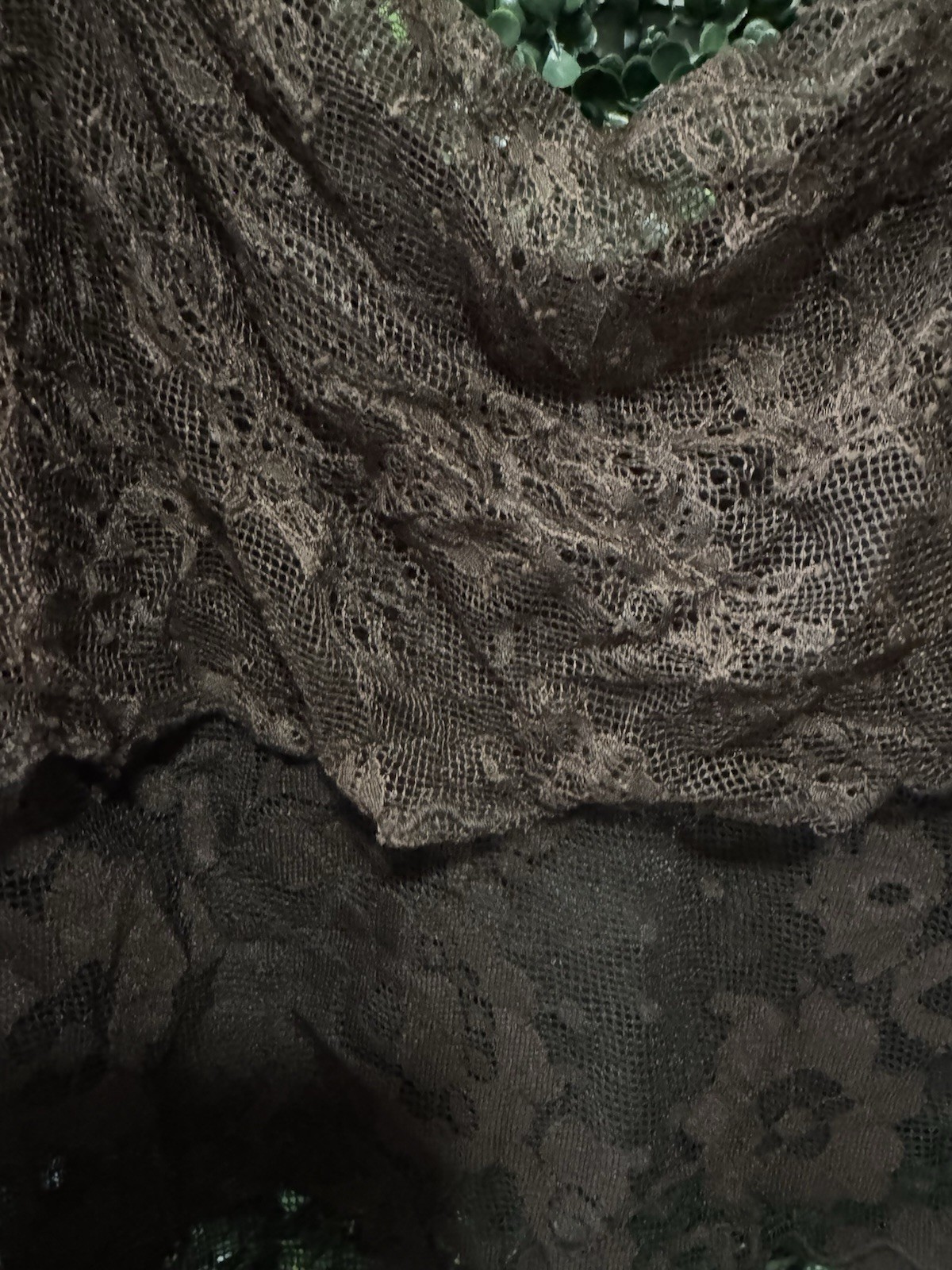 NWT FREE PEOPLE Rose Gold Lace Top XS DOUBLE ESPRESSO/DK BROWN