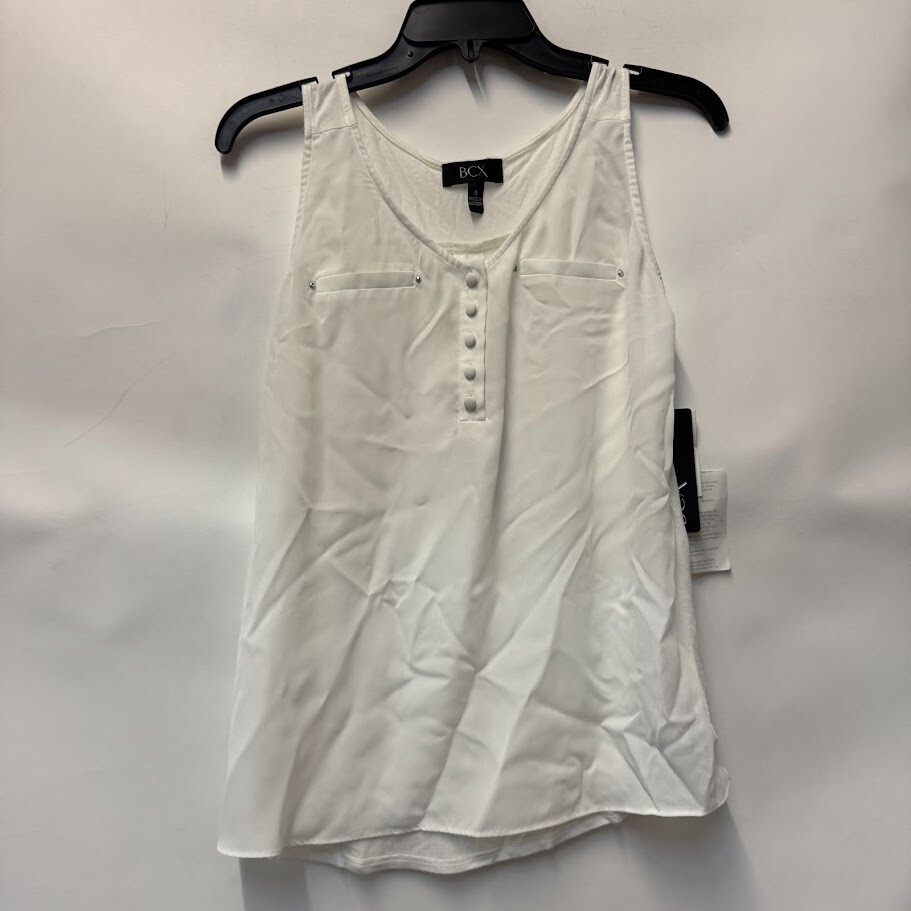 BCX Juniors Women S White Button Henley Pocket Tank Top NWT D25