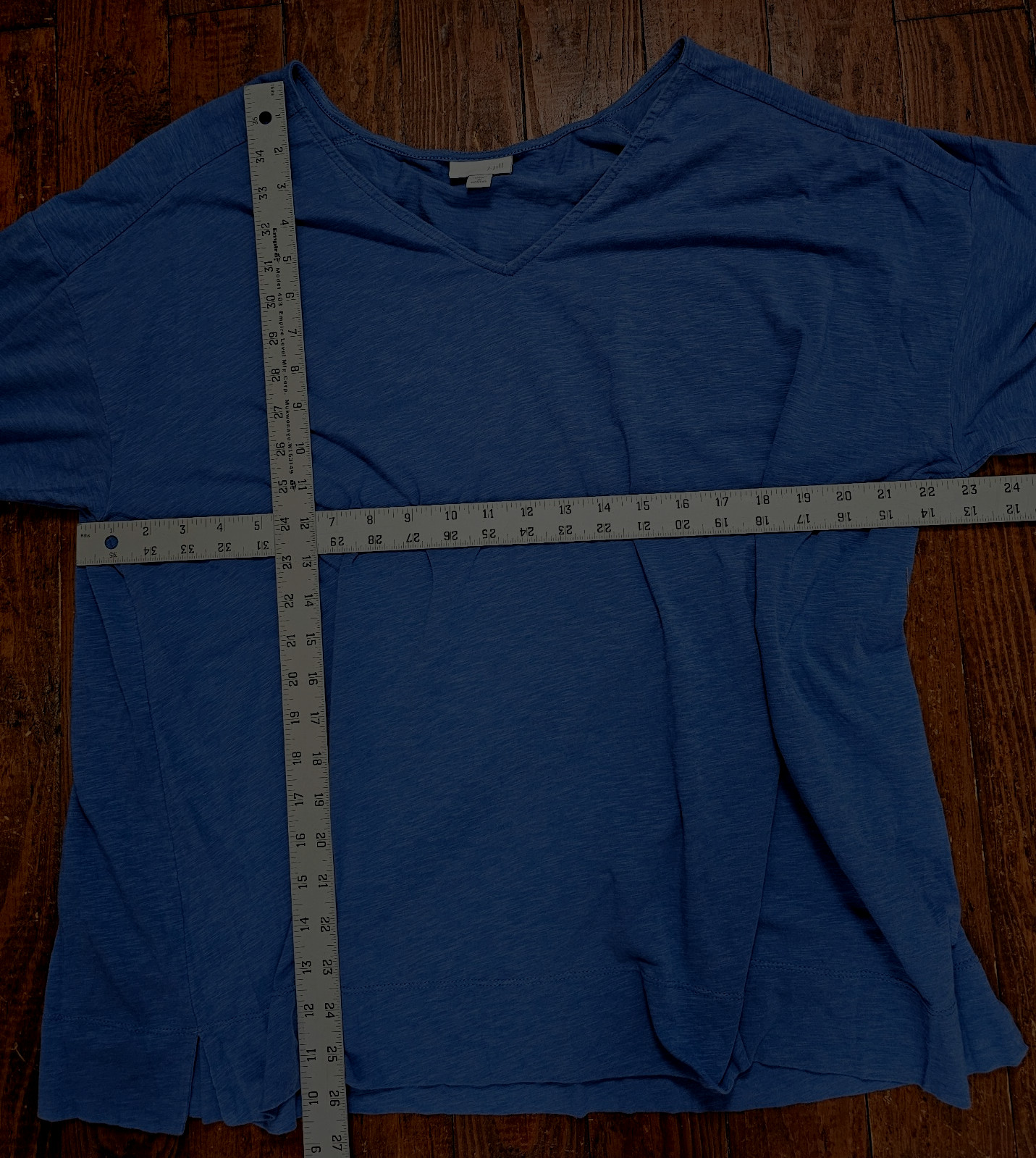 J Jill Womens Pullover Top Solid Blue Long Sleeves Cotton Rayon Spandex 3X