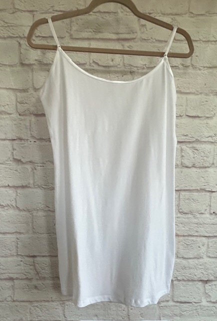 XL/1X/2X/3X New Cotton Long White Stretchy Knit Tank Top Extender Tee