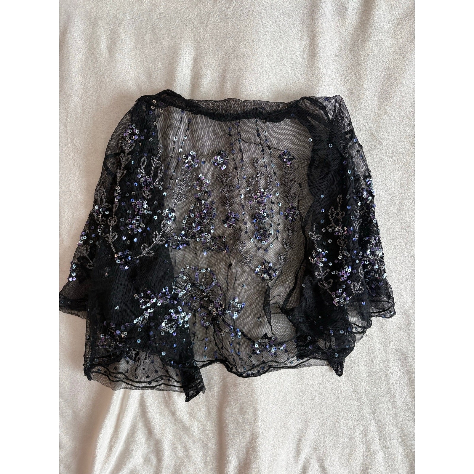 Sheer Beaded Sequin Fairy Mesh Festival Bolero by Express