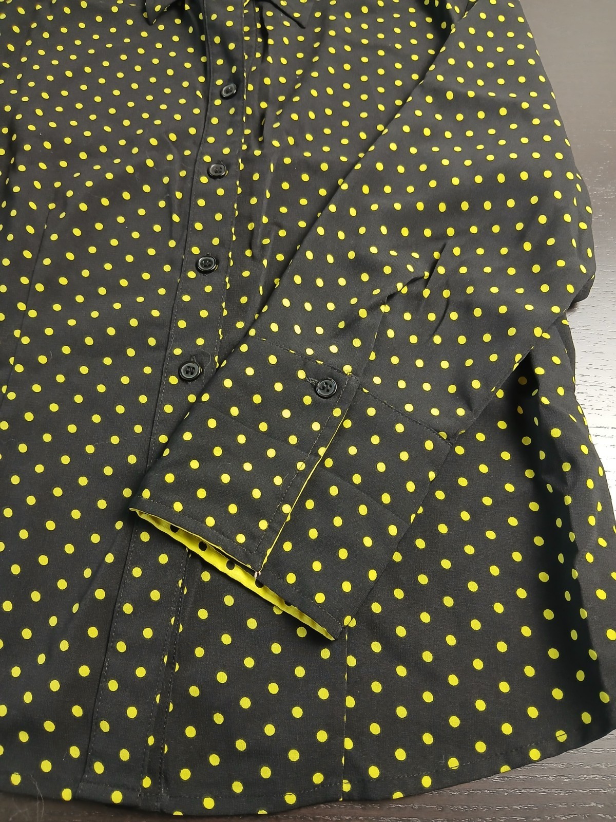 Joanna black with poke dots button down Dress Shirt women Business Casual #458C