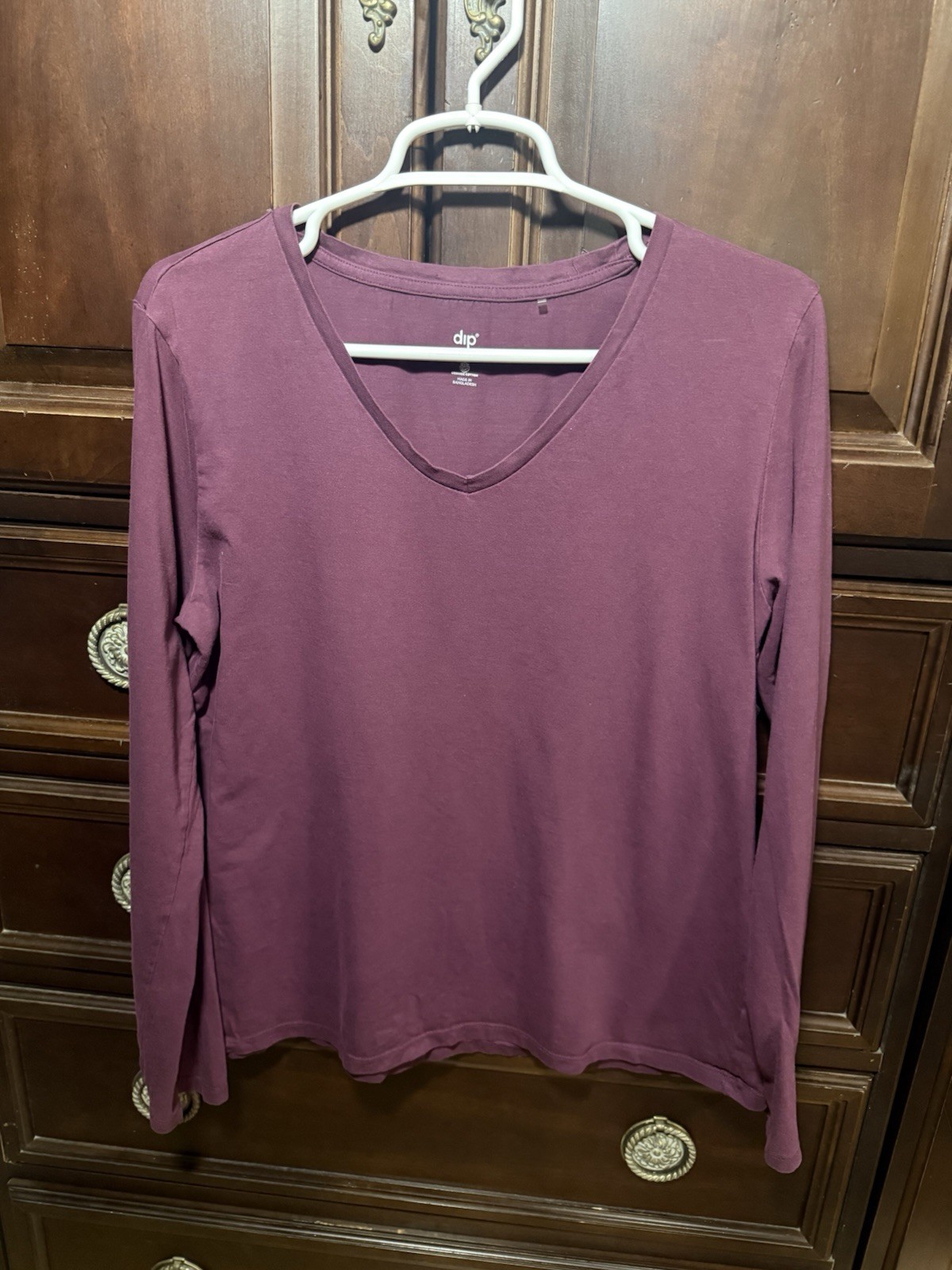 Dip Women’s Large Burgundy Organic Cotton Shirt