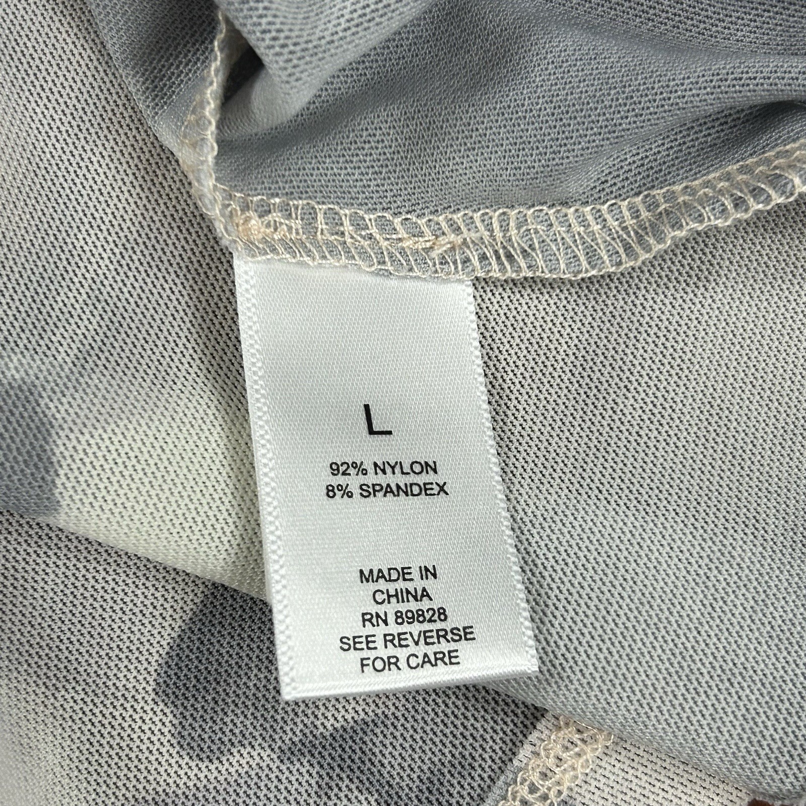 LOGO Lori Goldstein Gray Printed Button Down Top Blouse Size L Watercolor Mesh