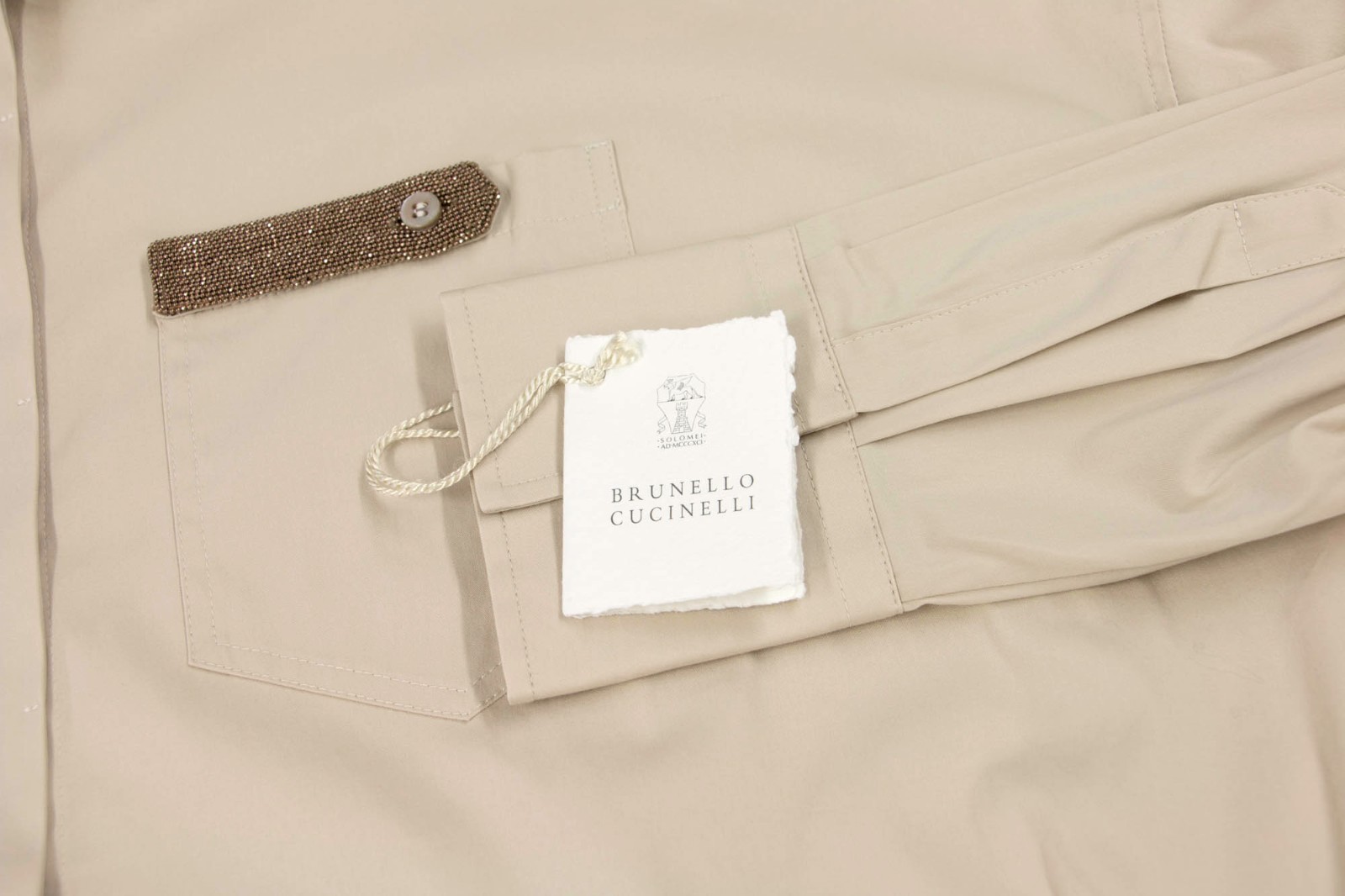 NWT $2095 Brunello Cucinelli Women’s Oversize Button Down Shirt W/Beading M W242