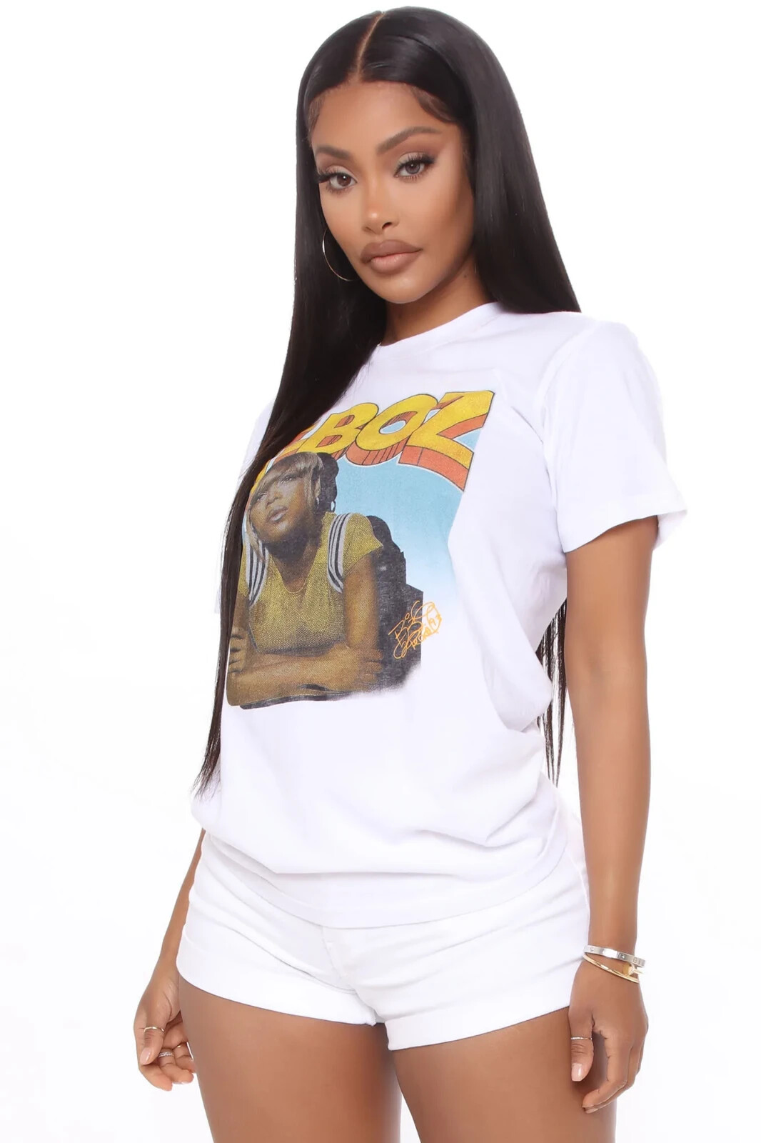 Fashion Nova Womens T-Boz TLC Singer Actress White Shirt New S-3XL