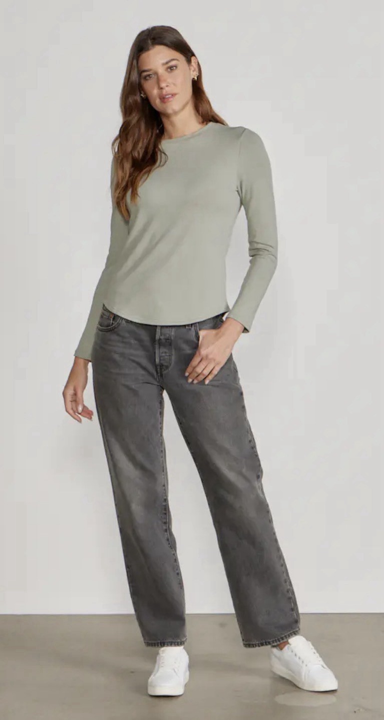 BYLT Premium Basics Drift Long Sleeve Top Willow Women’s Size Medium