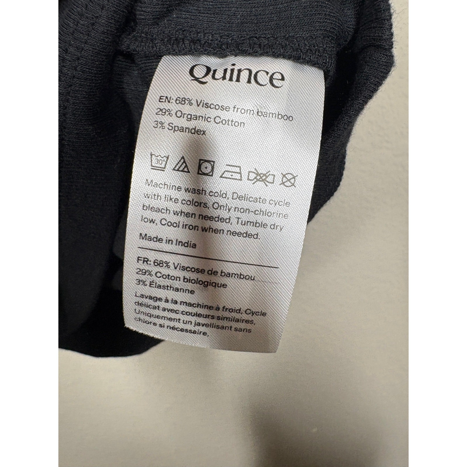 Quince Medium Bamboo Rib Maternity Scoop Neck Tank Bold Black Cotton Blend