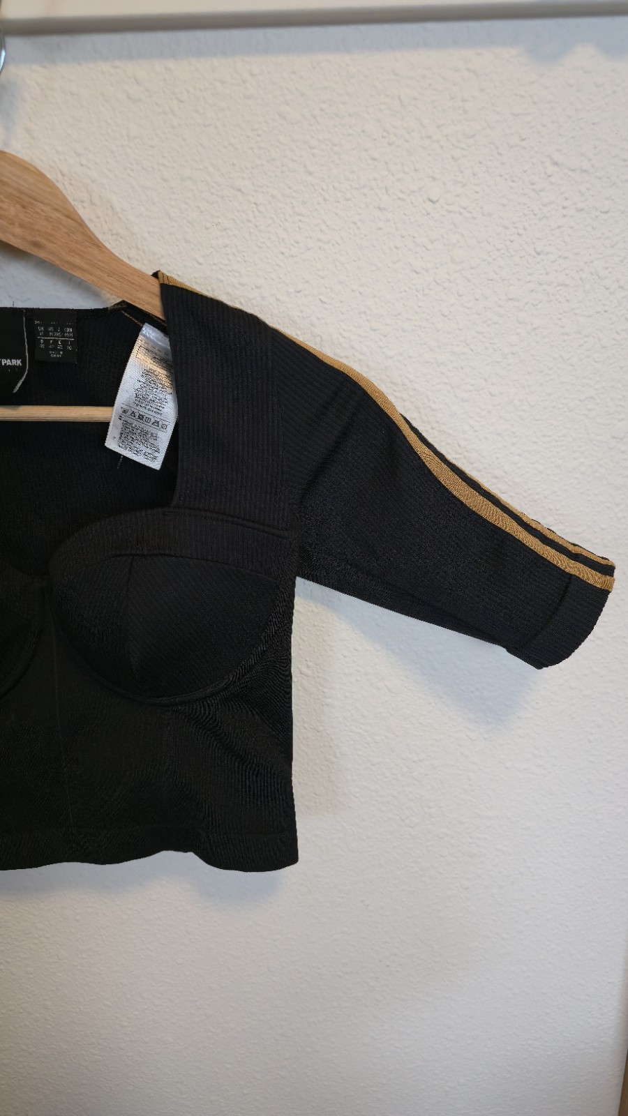 Adidas x IVY PARK Black Structured Knit Bustier Crop Top Women’s M Medium