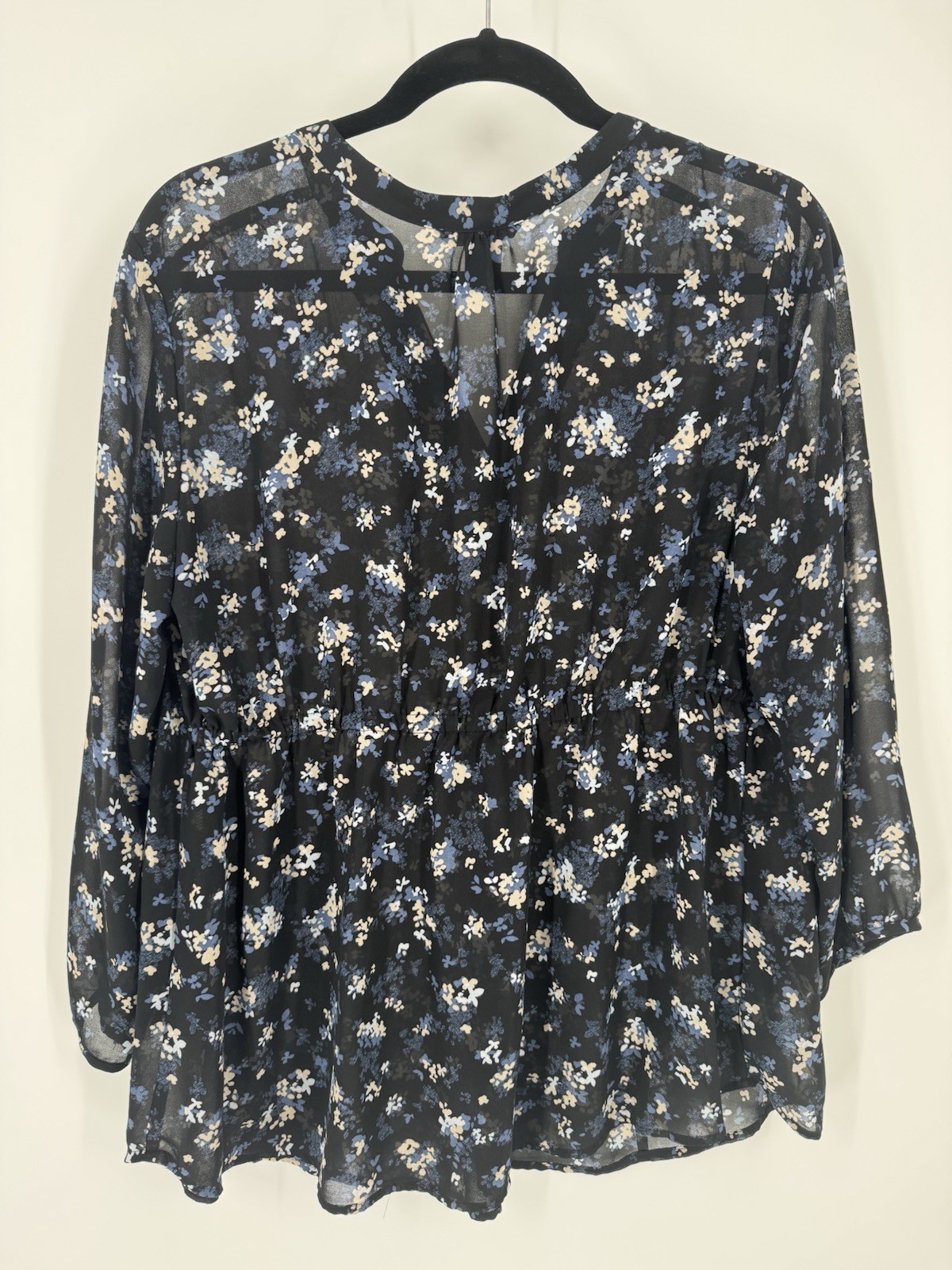 H&M Mama Maternity Top Black Floral Sheer Women’s Size Medium
