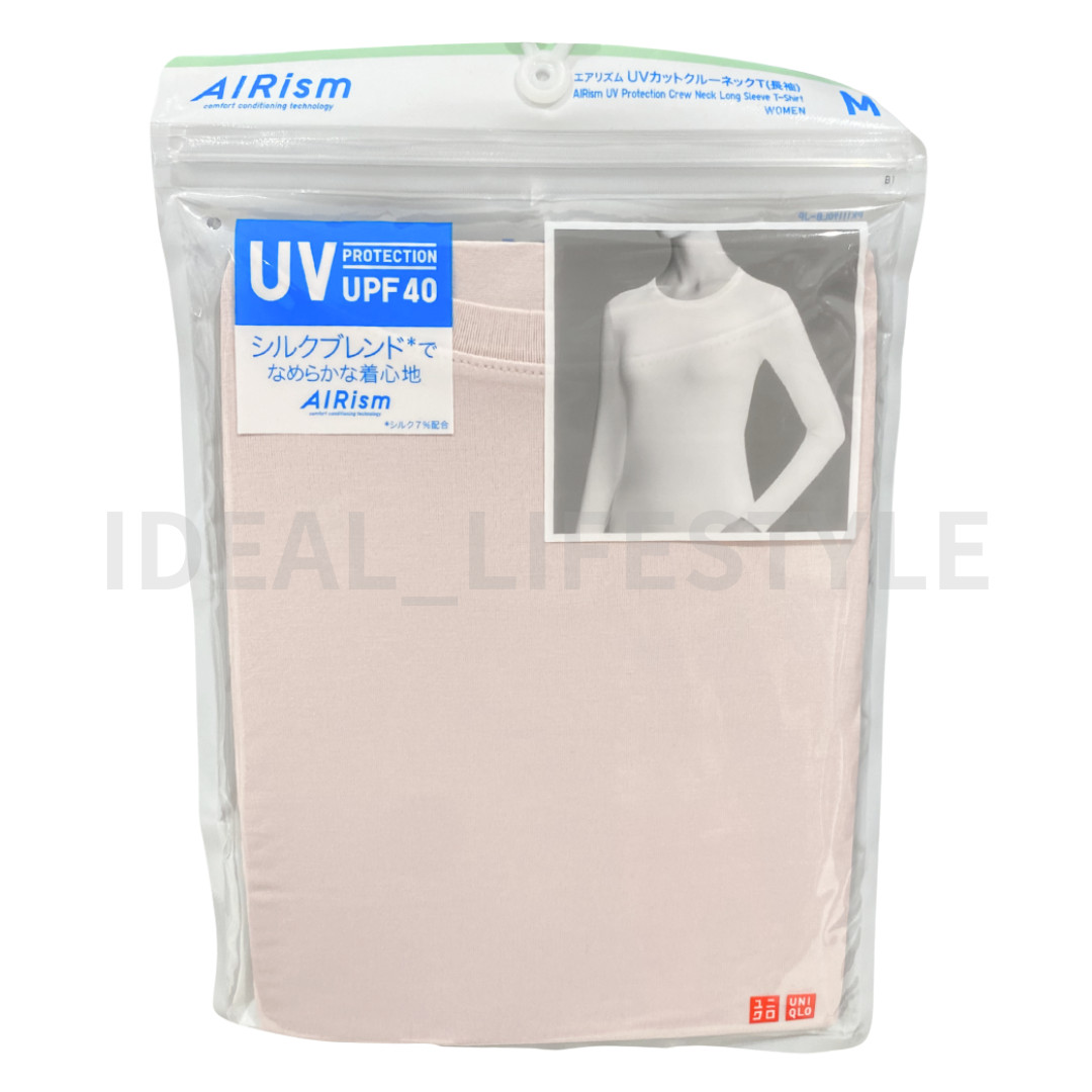 UNIQLO AIRism UV-Protection Crew-Neck T-Shirt Silk Blend UPF40 482155 Women NWT